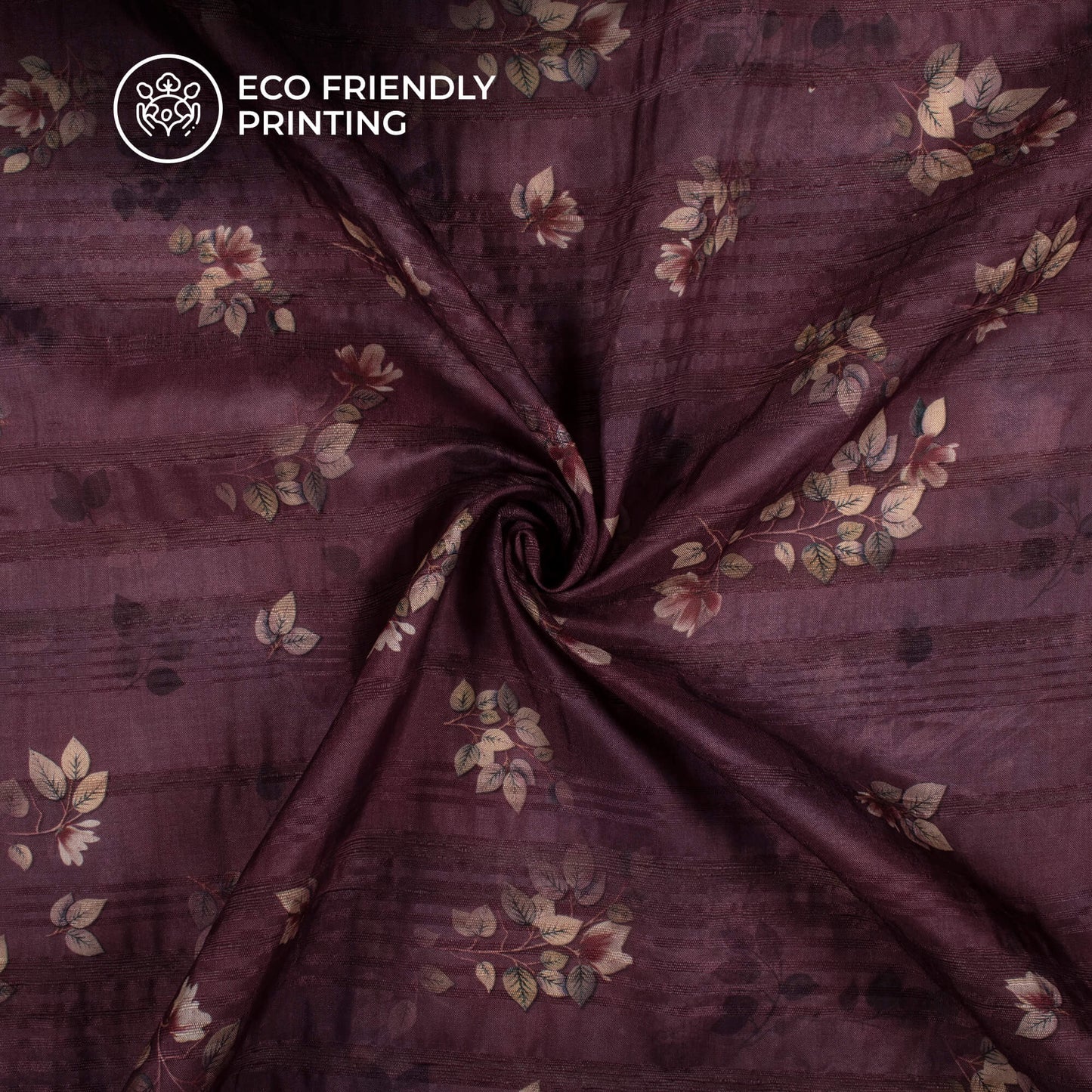 Vintage Wine Floral Digital Print Heritage Art Silk Fabric
