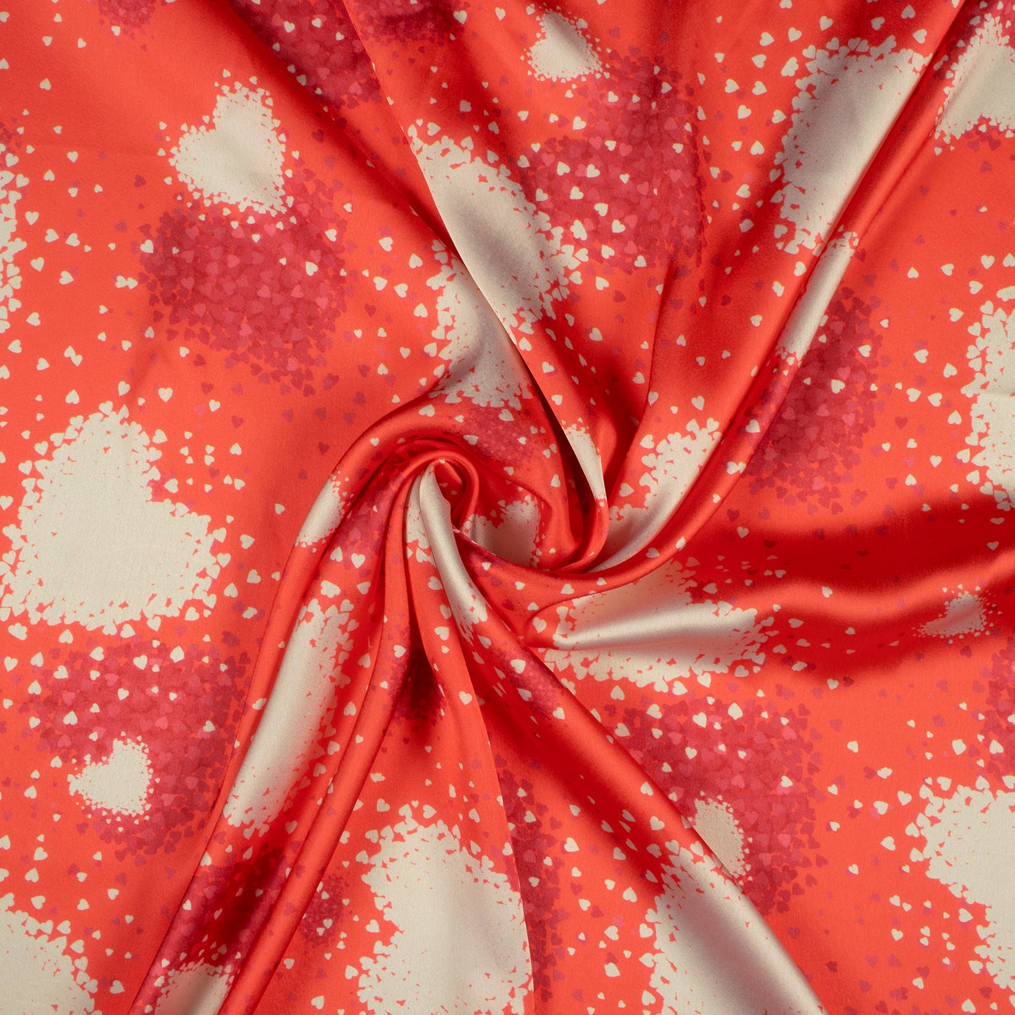 Lovely Heart Digital Print Japan Satin Fabric