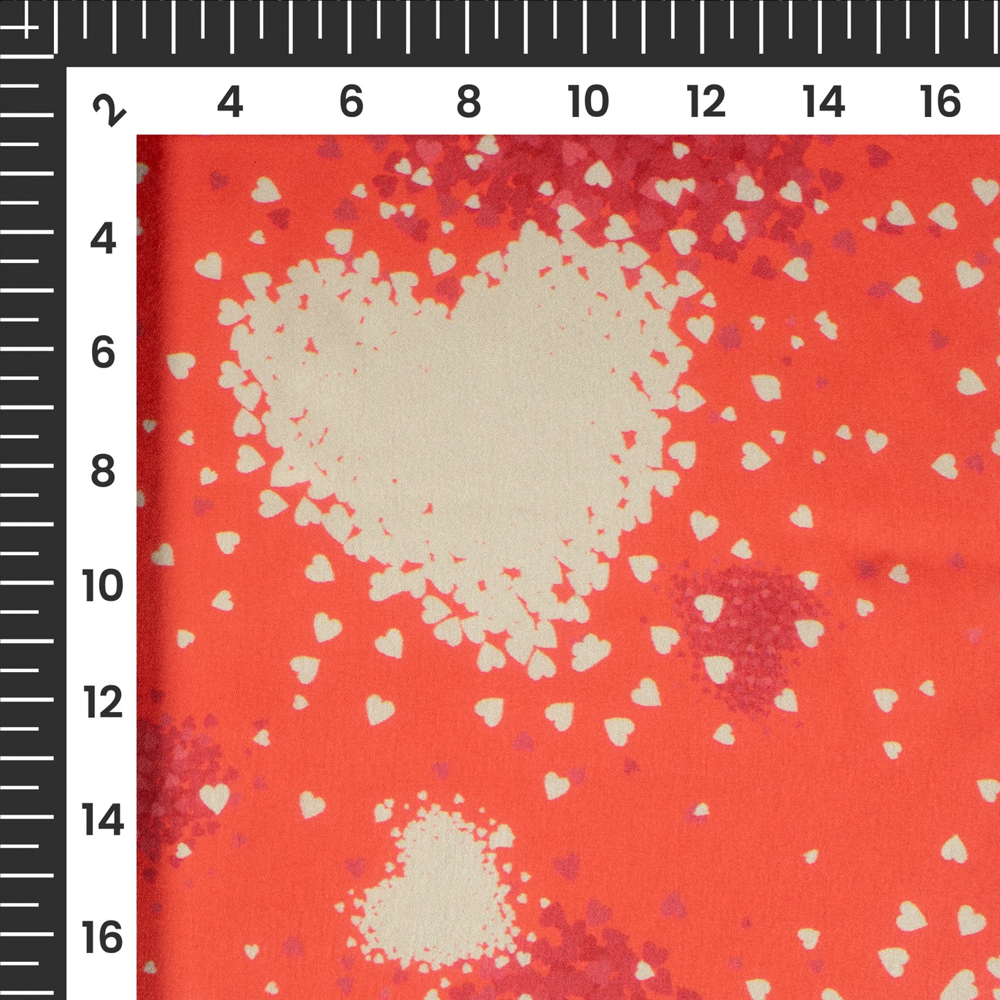 Lovely Heart Digital Print Japan Satin Fabric