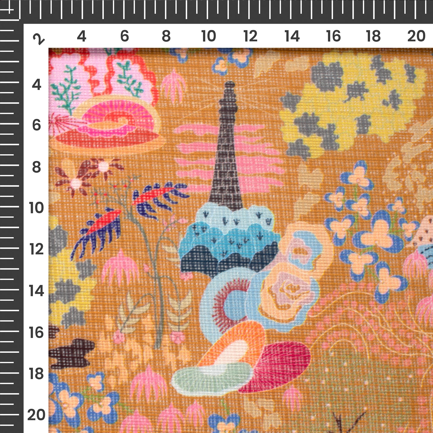 Trendy Quirky Digital Print Kota Doria Fabric