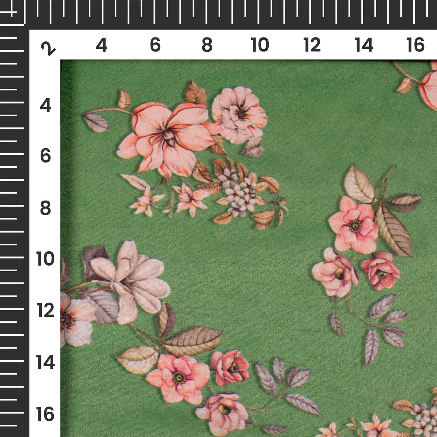 Luxurious Floral Digital Print Lush Satin Fabric