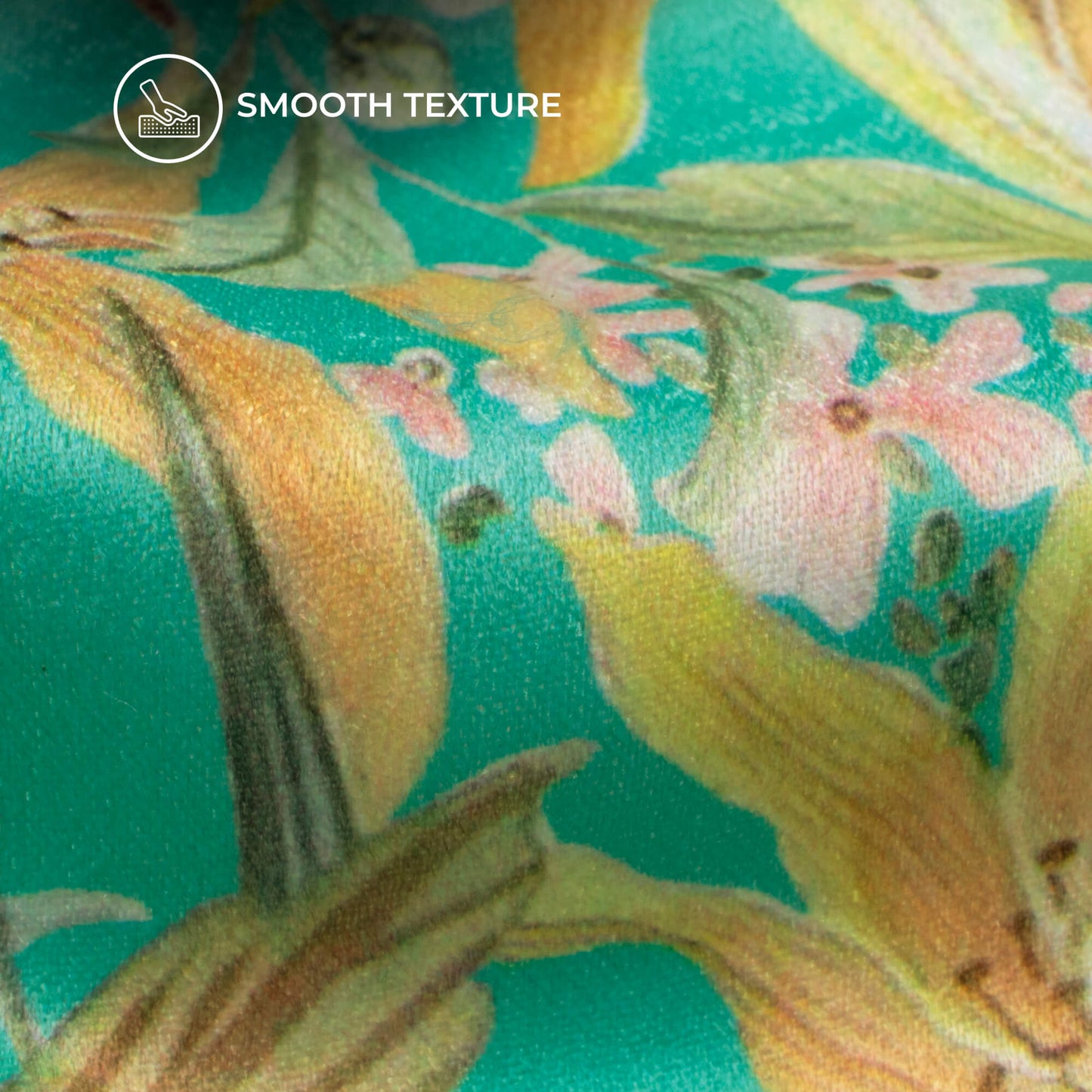 Elegant Floral Digital Print Lush Satin Fabric