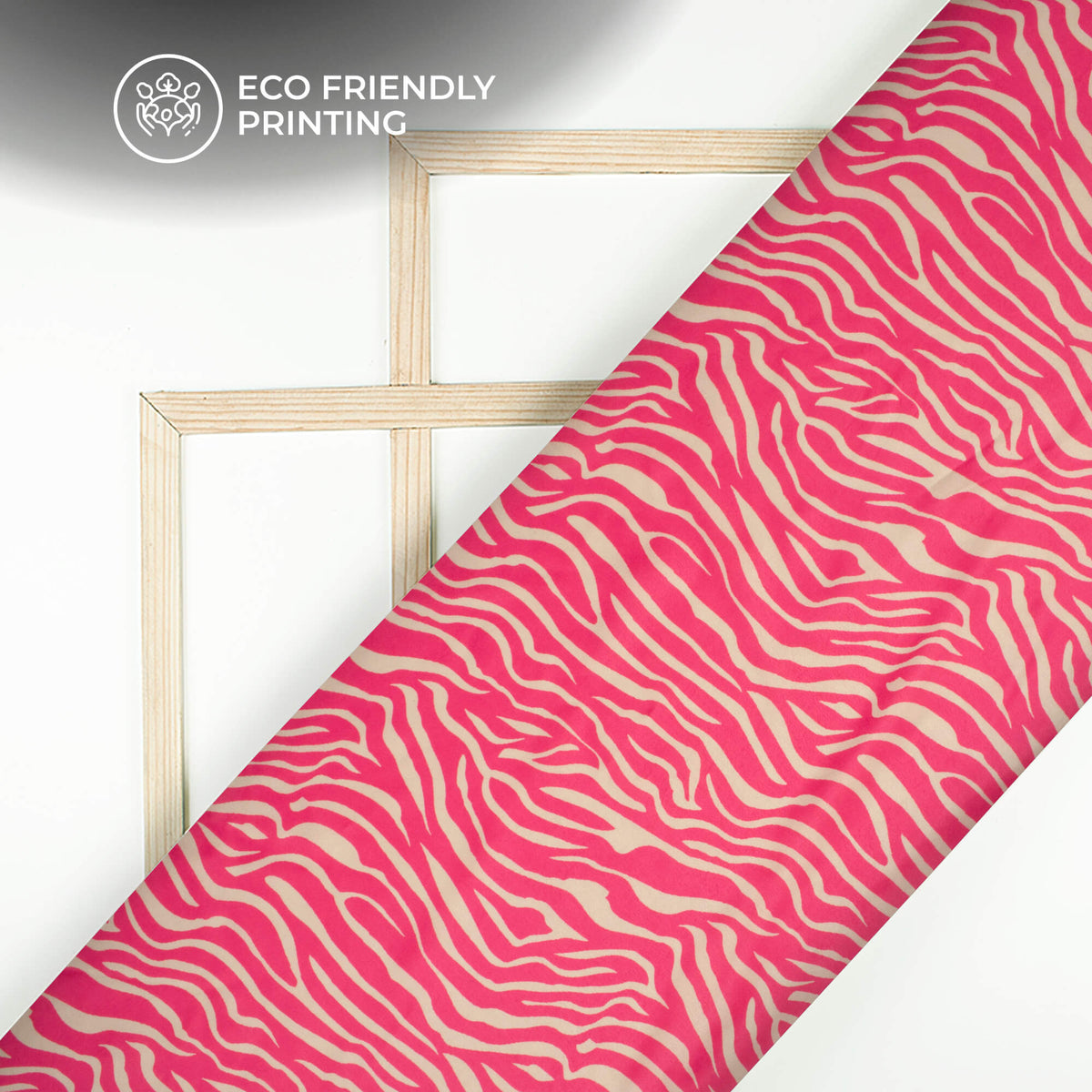 Lavish Pink Zebra Digital Print Lush Satin Fabric
