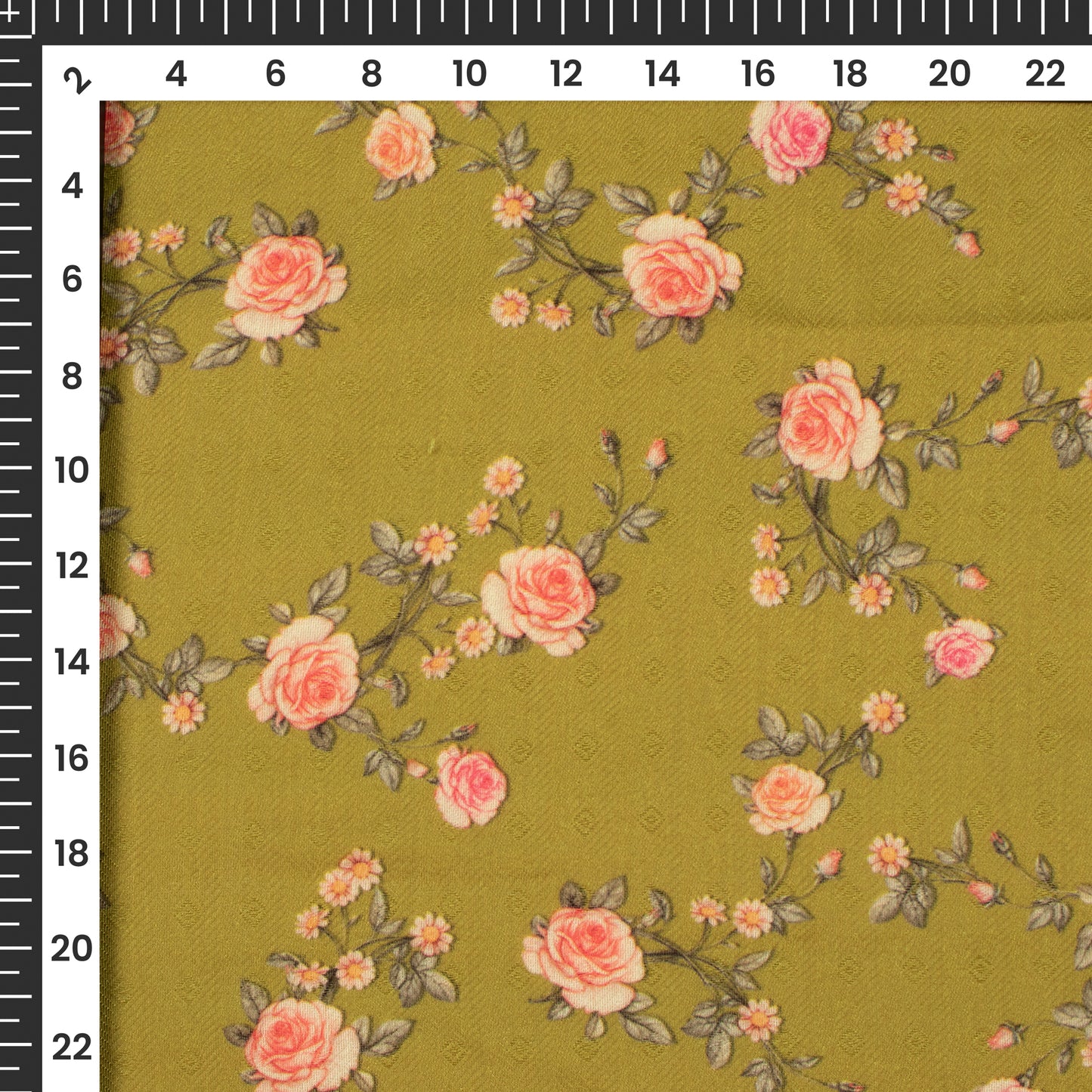 Trendy Olive Floral Digital Print Pashmina Fabric