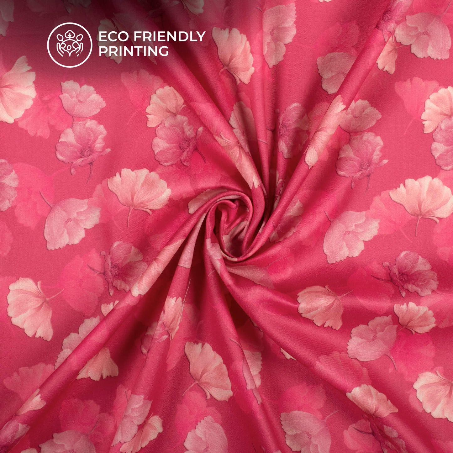 Lovely Floral Digital Print Poly Glazed Cotton Fabric