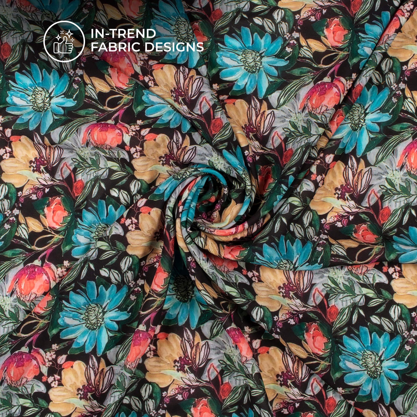 Sniffy Floral Digital Print BSY Crepe Fabric