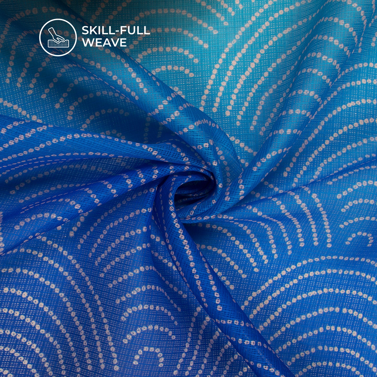 Attractive Bandhanii Ombre Digital Print Kota Doria Fabric