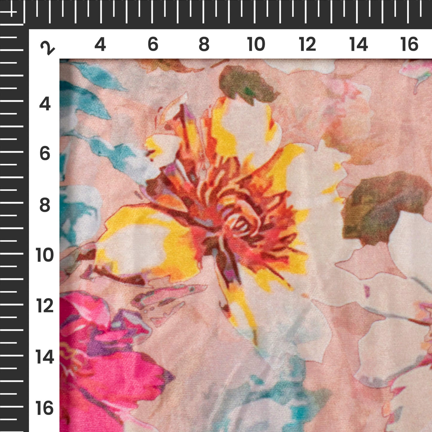 Dazzling Floral Digital Print Premium Velvet Fabric