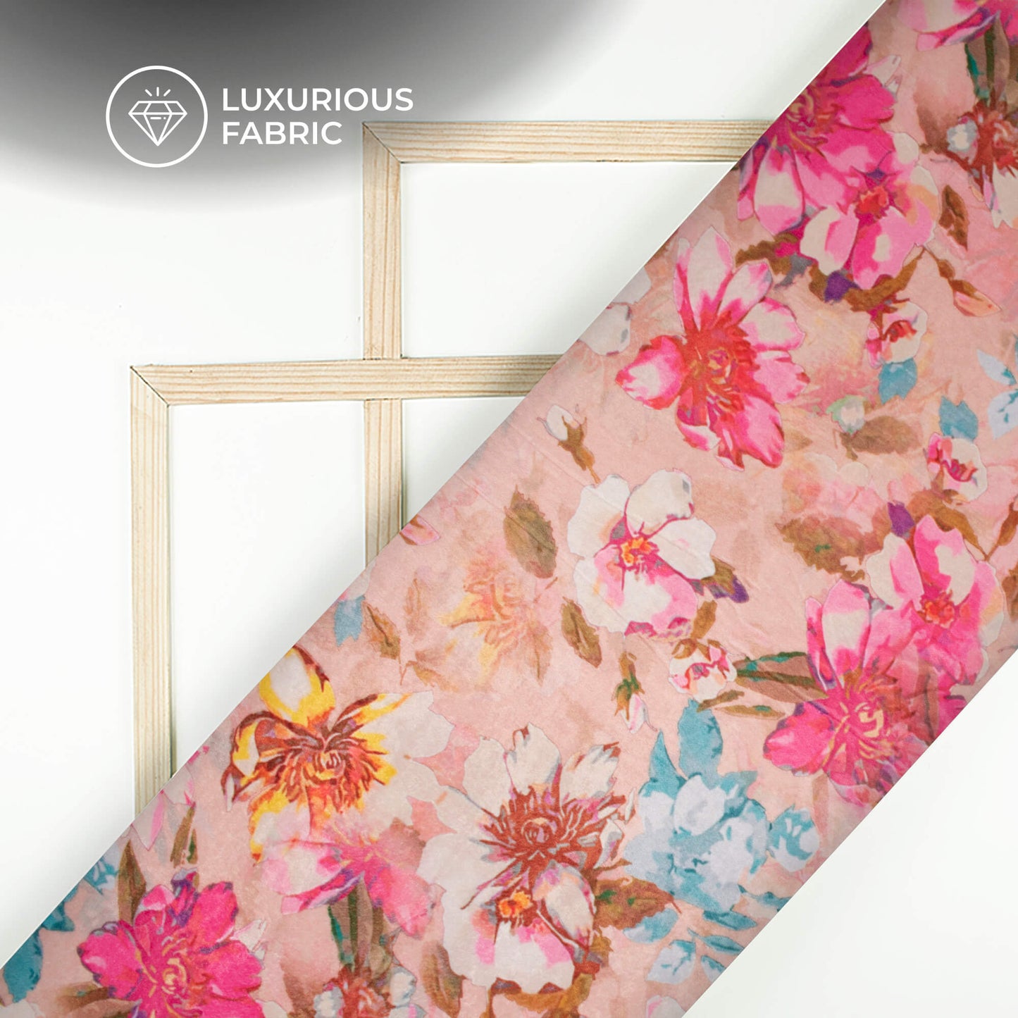 Dazzling Floral Digital Print Premium Velvet Fabric