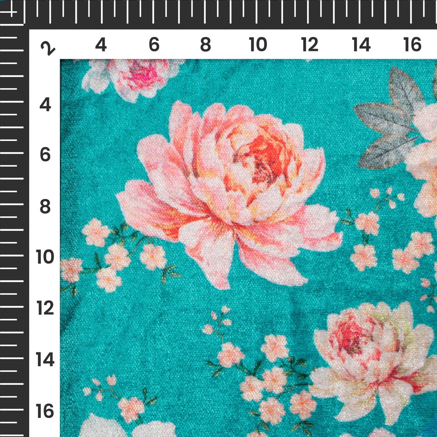 Flawless Floral Digital Print Premium Velvet Fabric