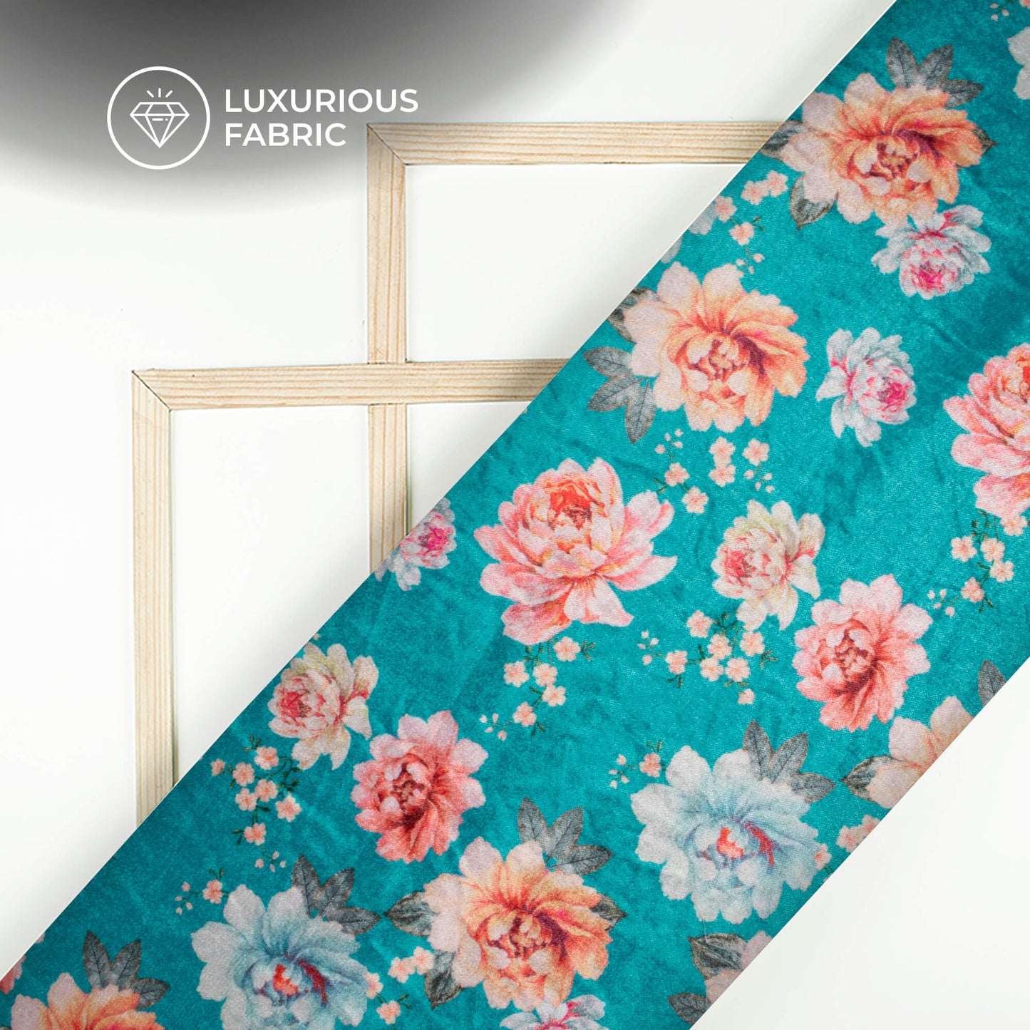 Flawless Floral Digital Print Premium Velvet Fabric