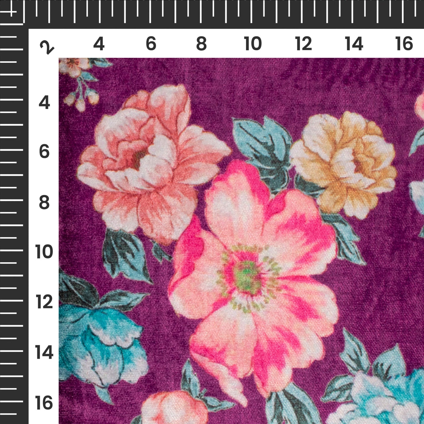Attractive Floral Digital Print Premium Velvet Fabric