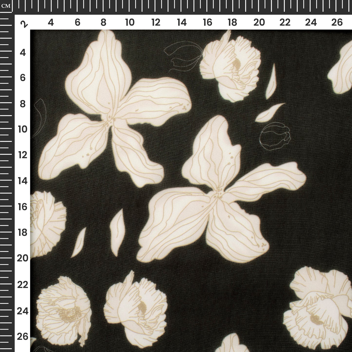 Vintage Floral Digital Print Georgette Fabric