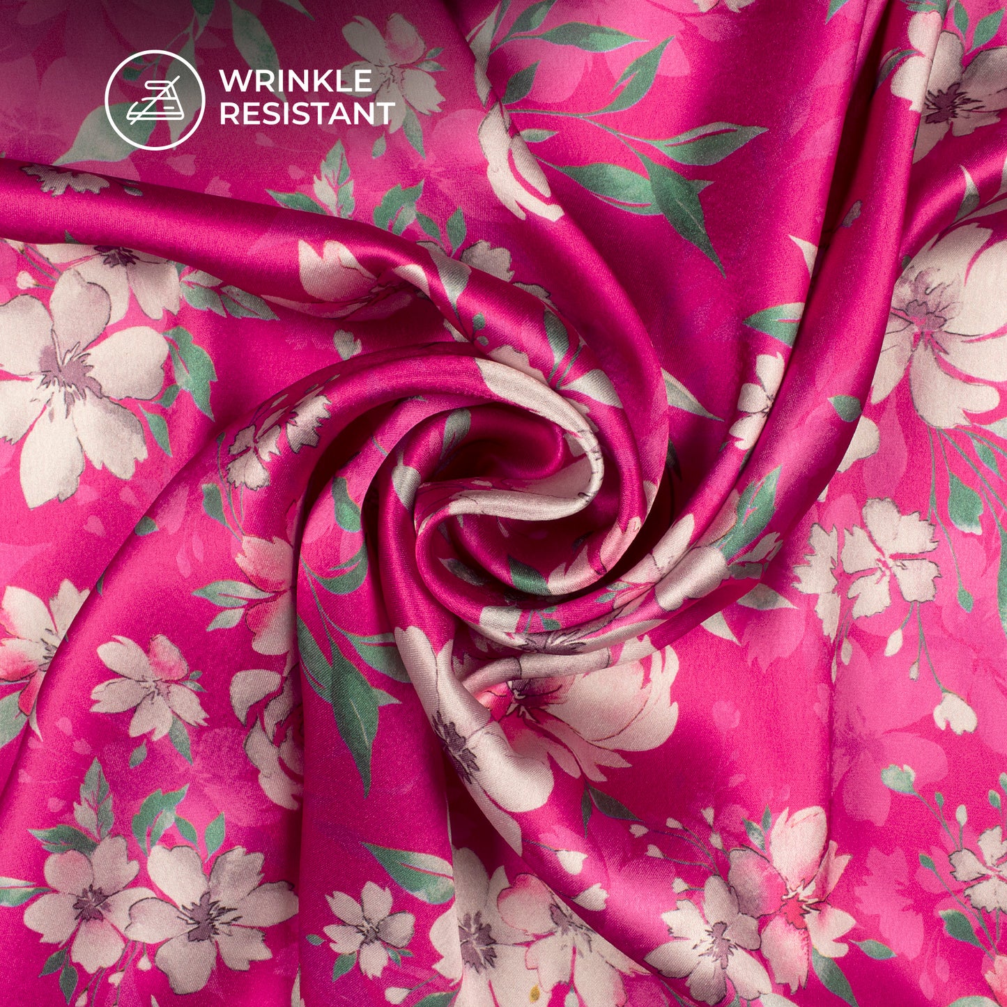 Exotic Floral Digital Print Japan Satin Fabric