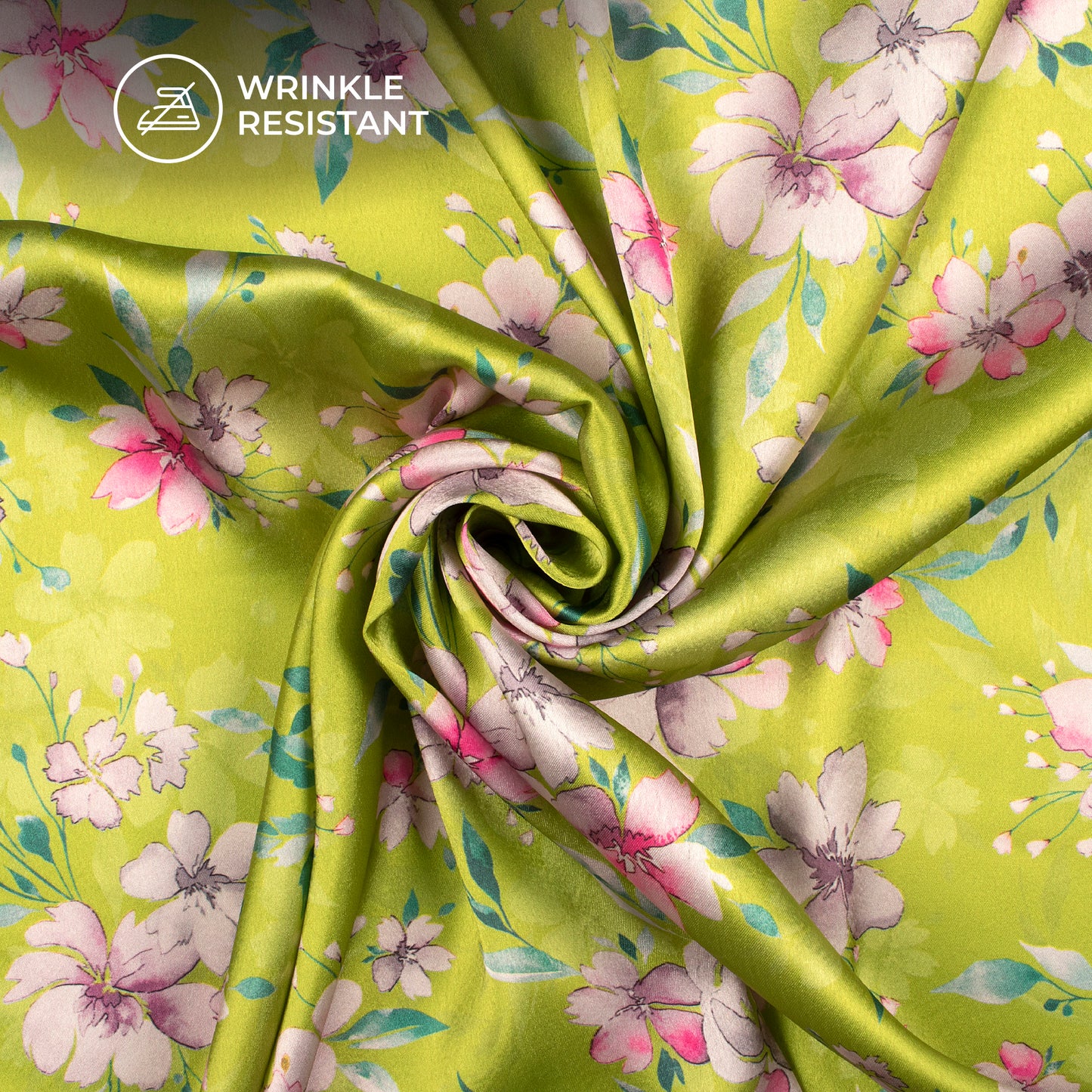Exotic Floral Digital Print Japan Satin Fabric