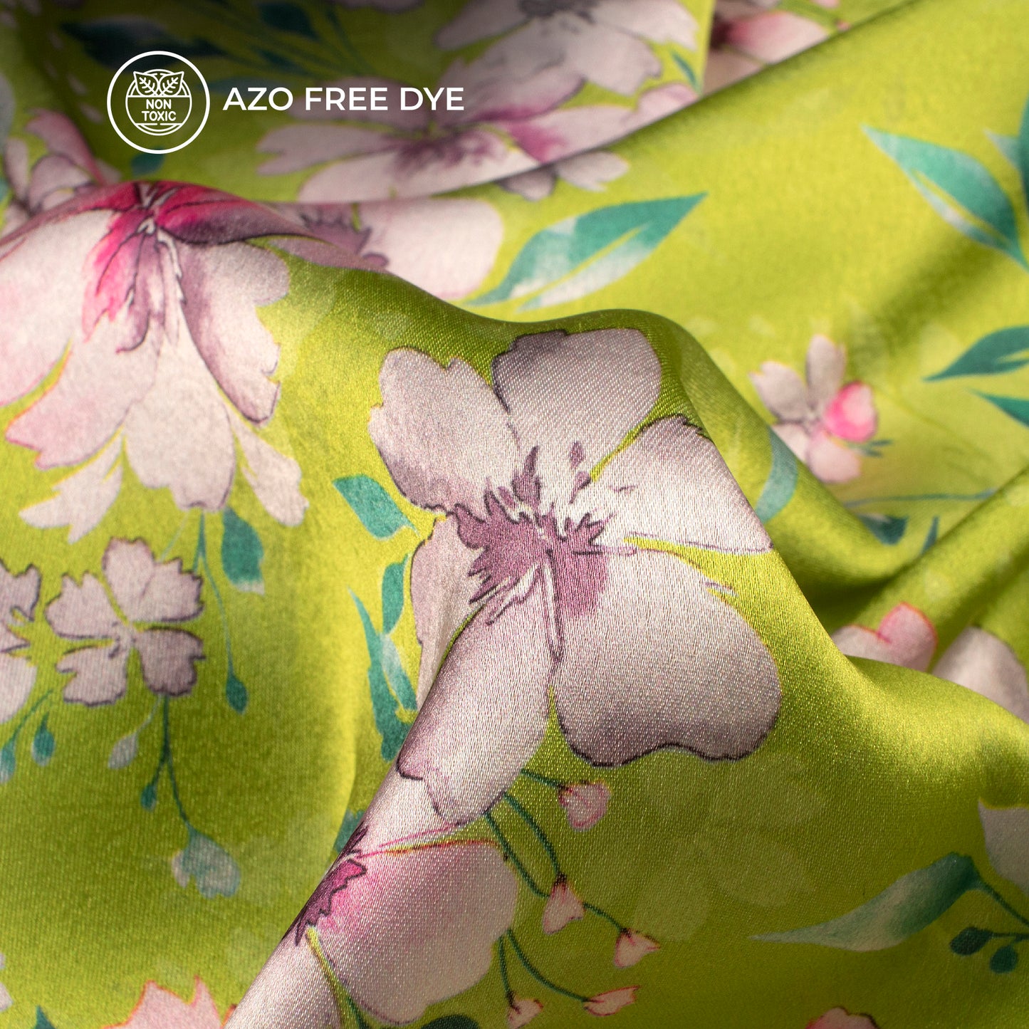 Exotic Floral Digital Print Japan Satin Fabric