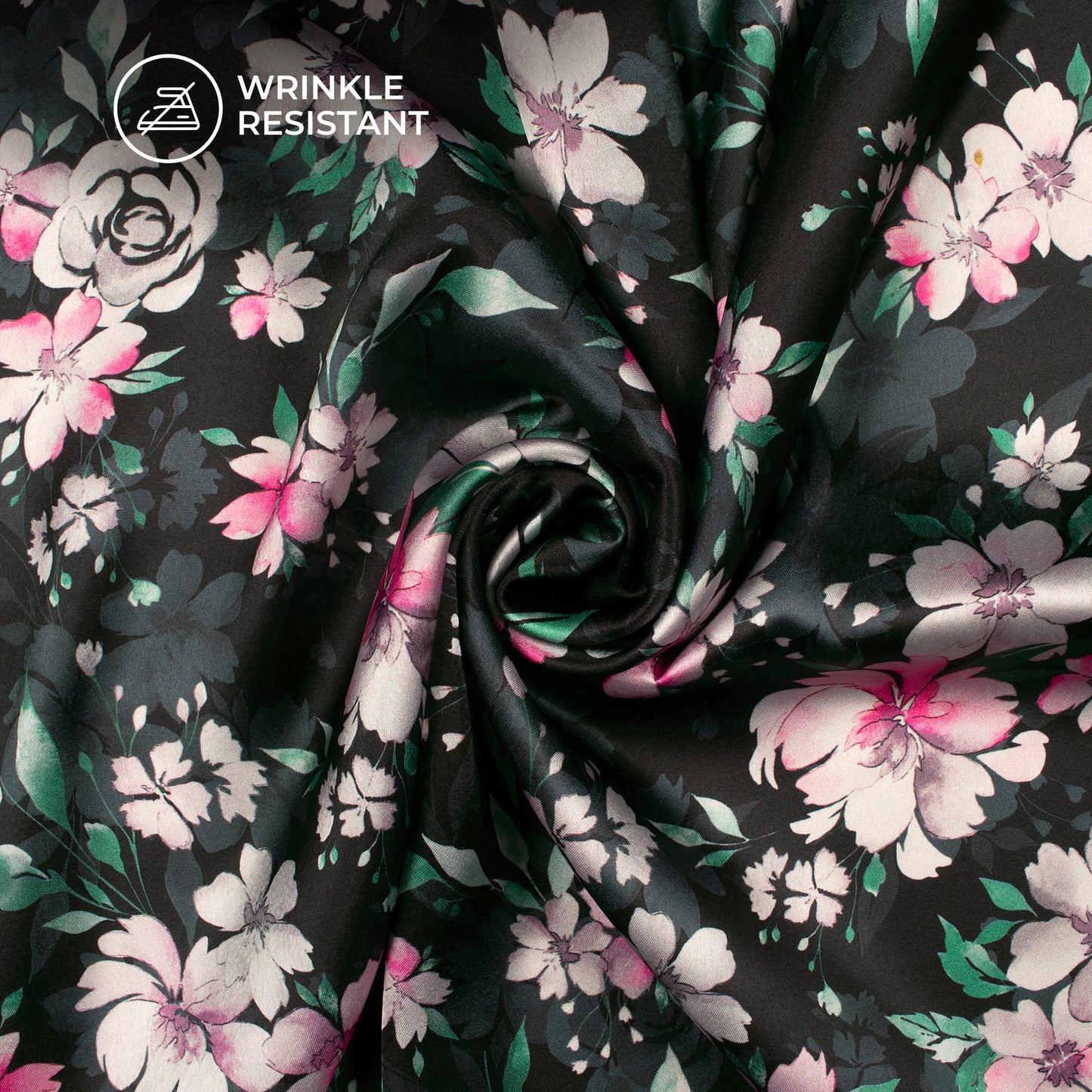 Exotic Floral Digital Print Japan Satin Fabric