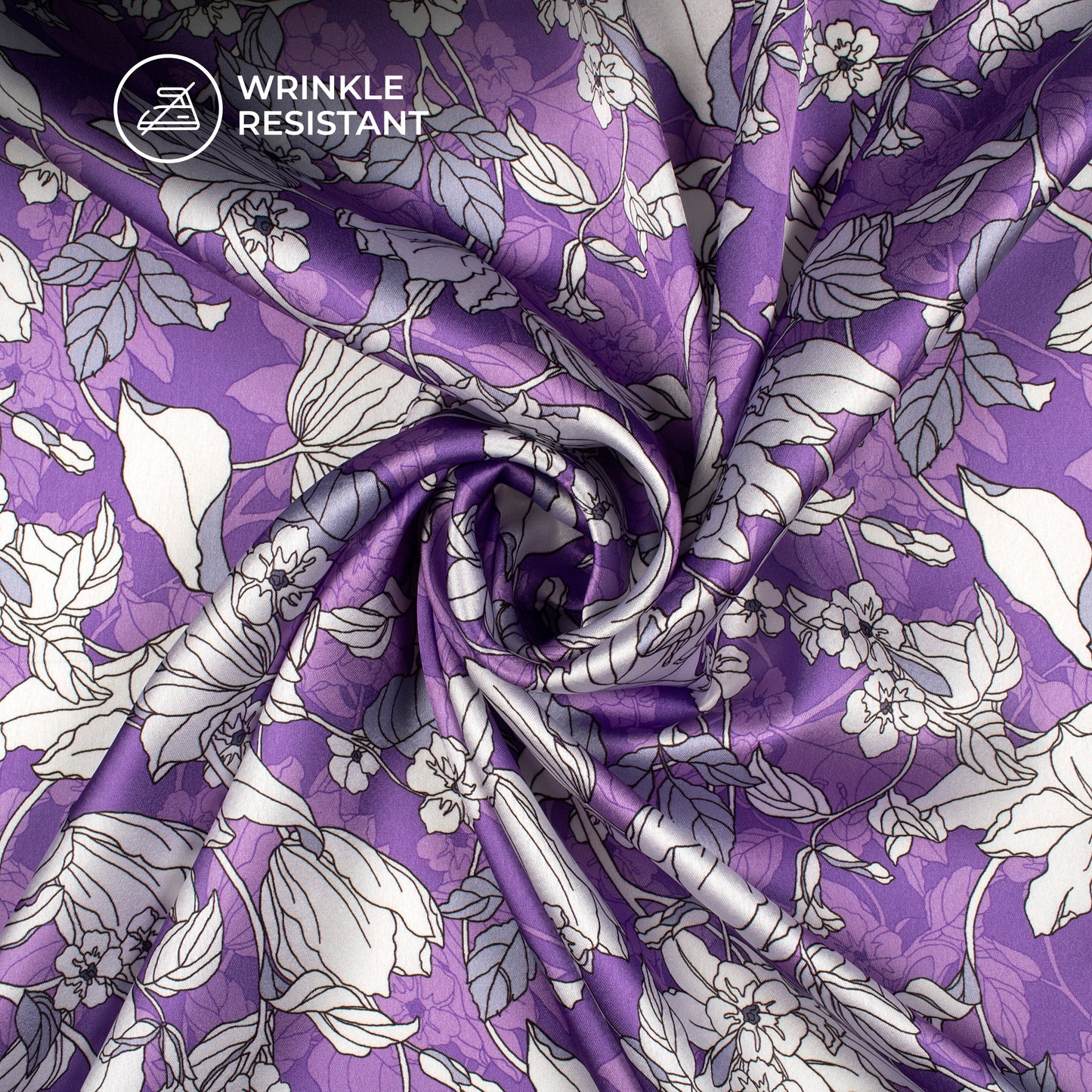 Premium Floral Digital Print Japan Satin Fabric