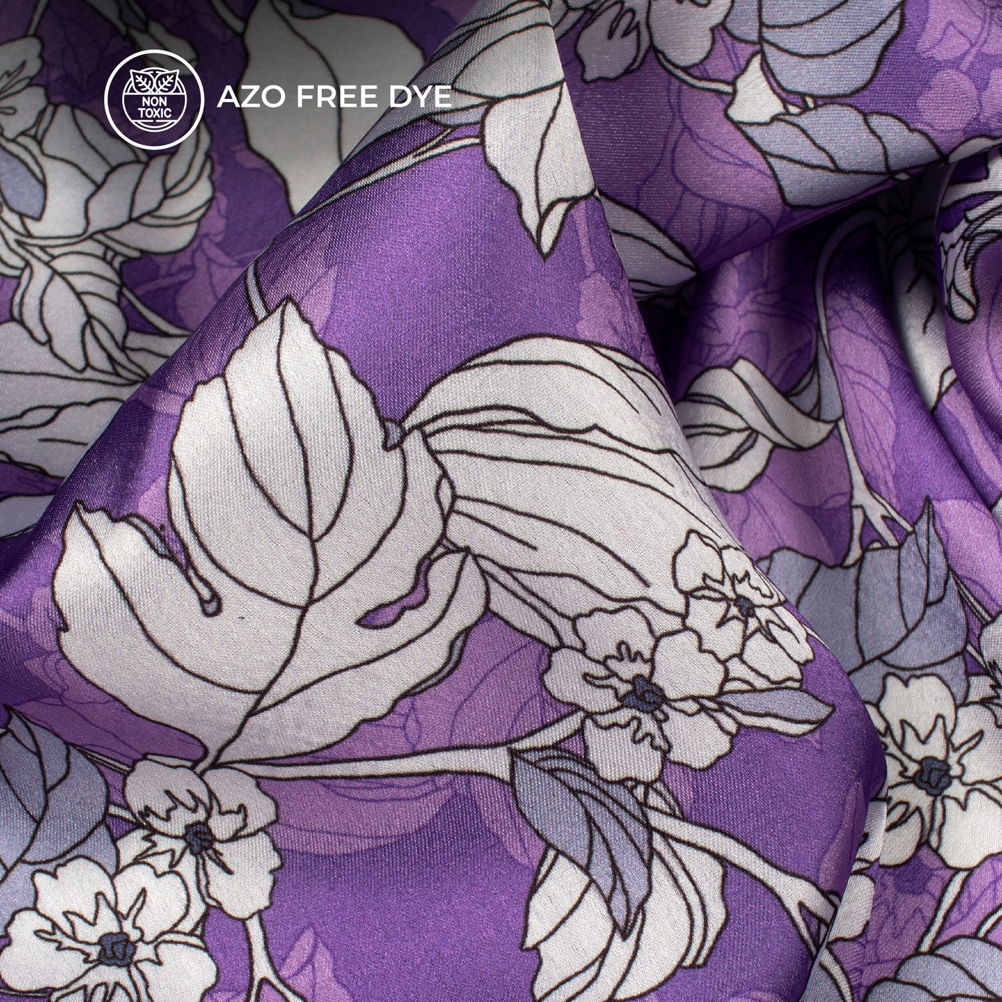 Premium Floral Digital Print Japan Satin Fabric