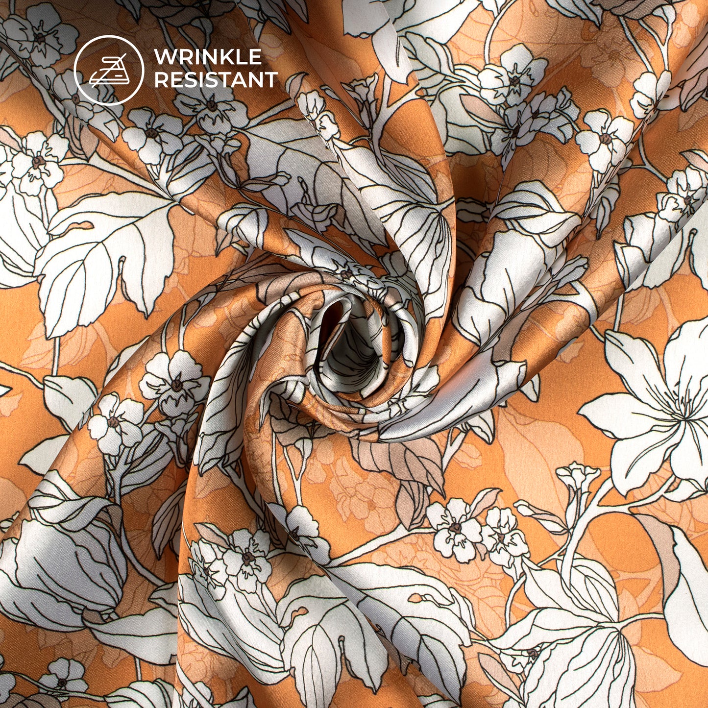 Premium Floral Digital Print Japan Satin Fabric