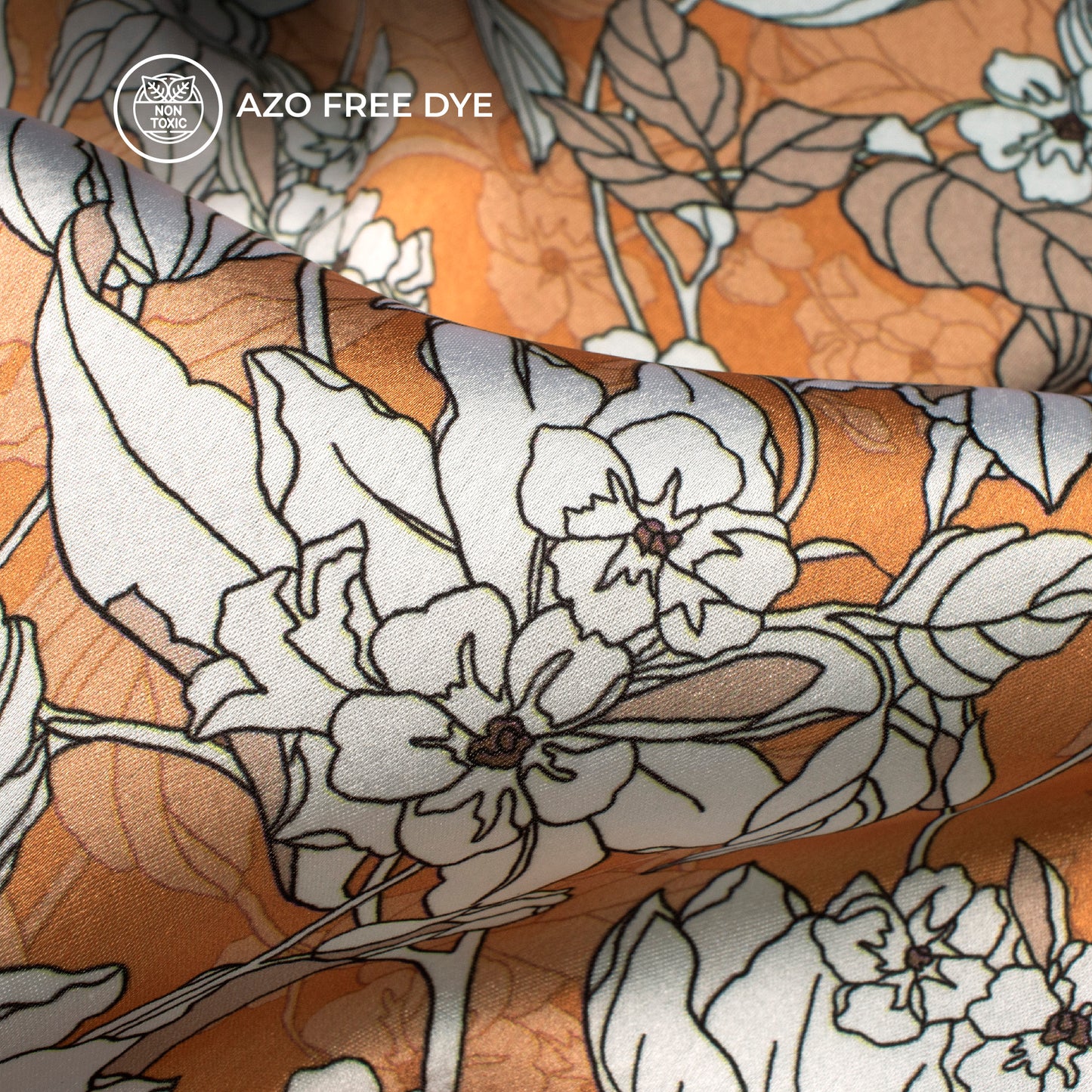 Premium Floral Digital Print Japan Satin Fabric