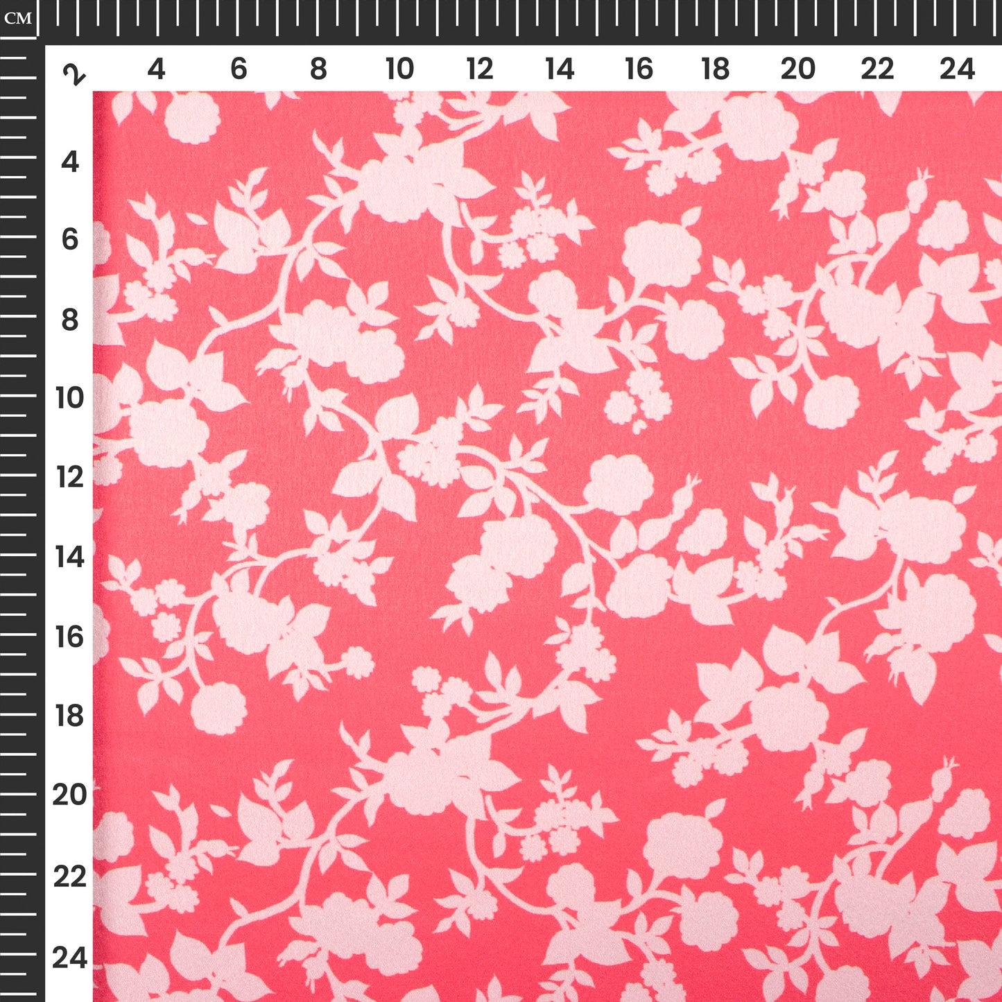 Charming Pink Floral Digital Print Japan Satin Fabric