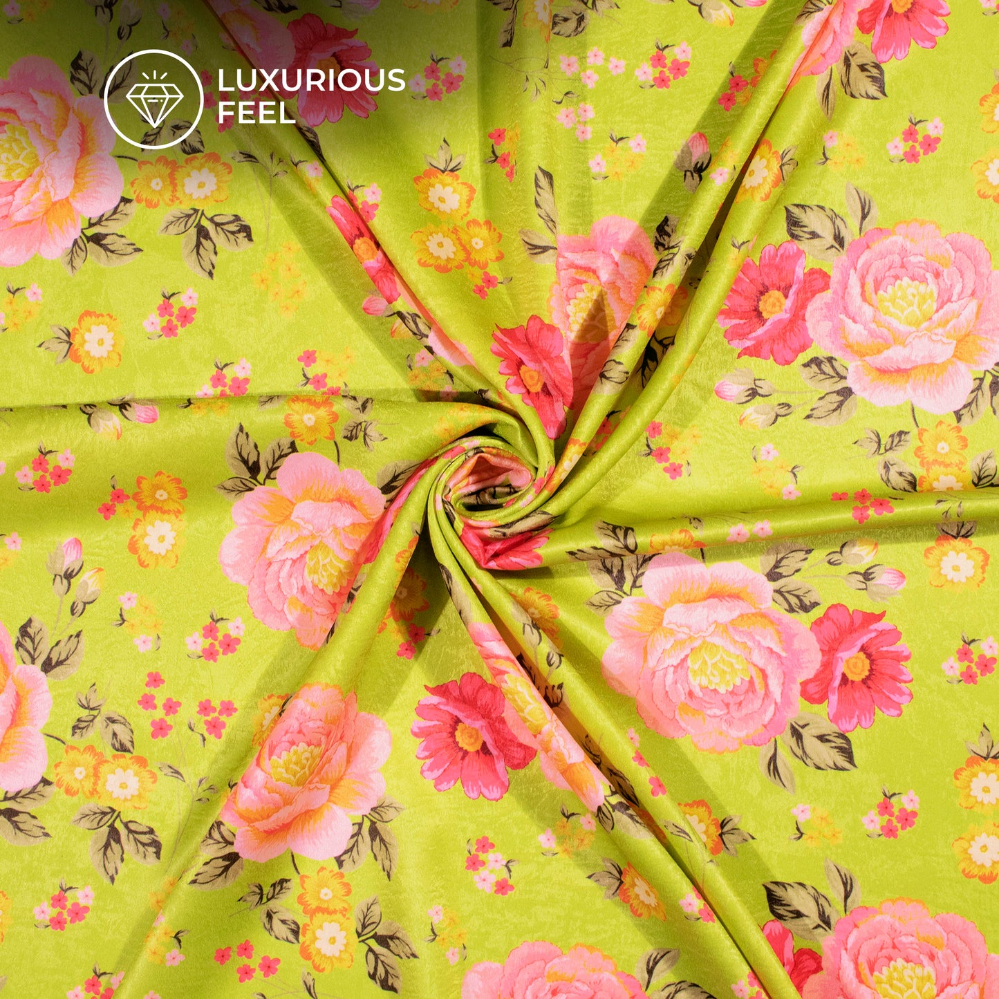 Revitalize Your Style With Floral Digital Print Lush Satin Fabric