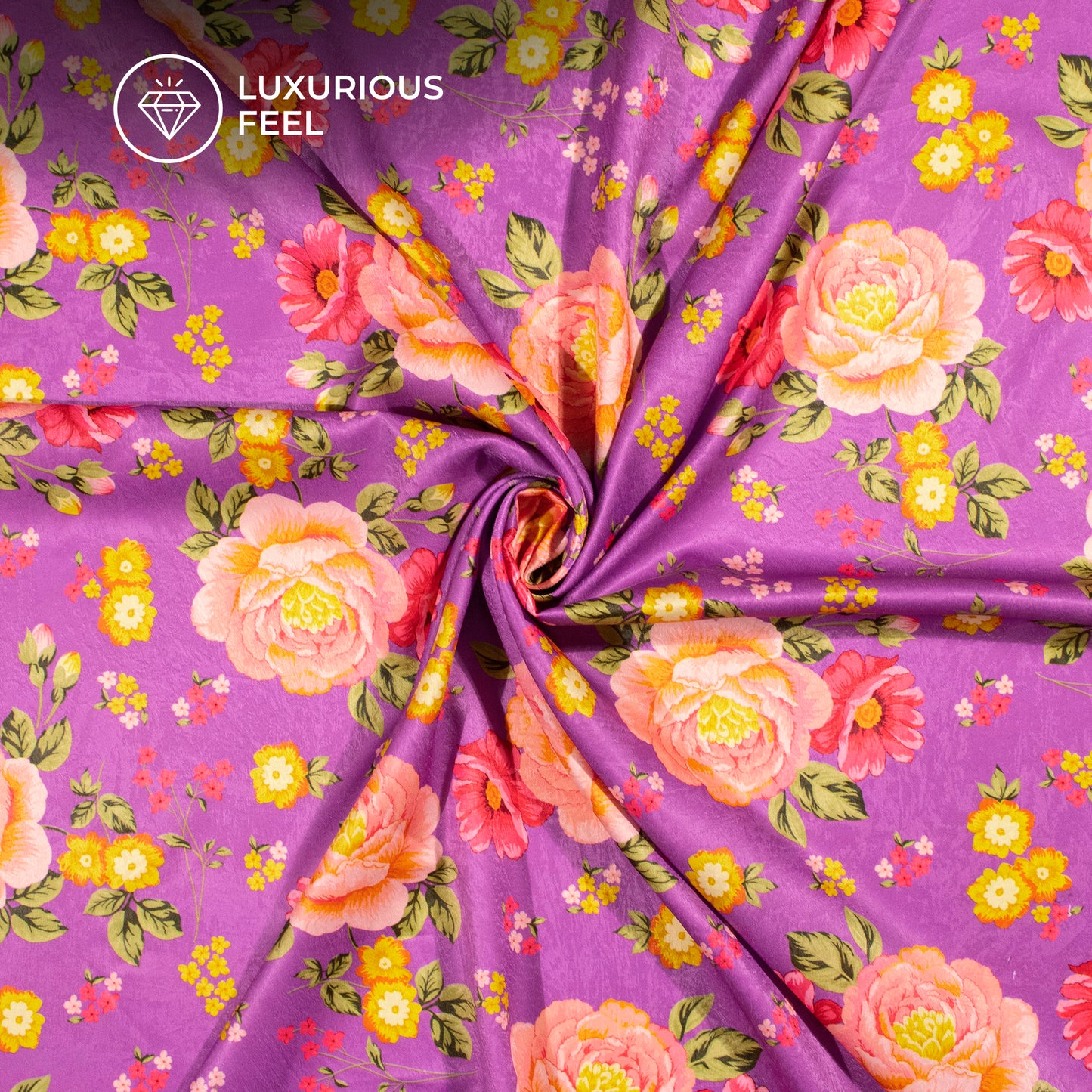 Revitalize Your Style With Floral Digital Print Lush Satin Fabric