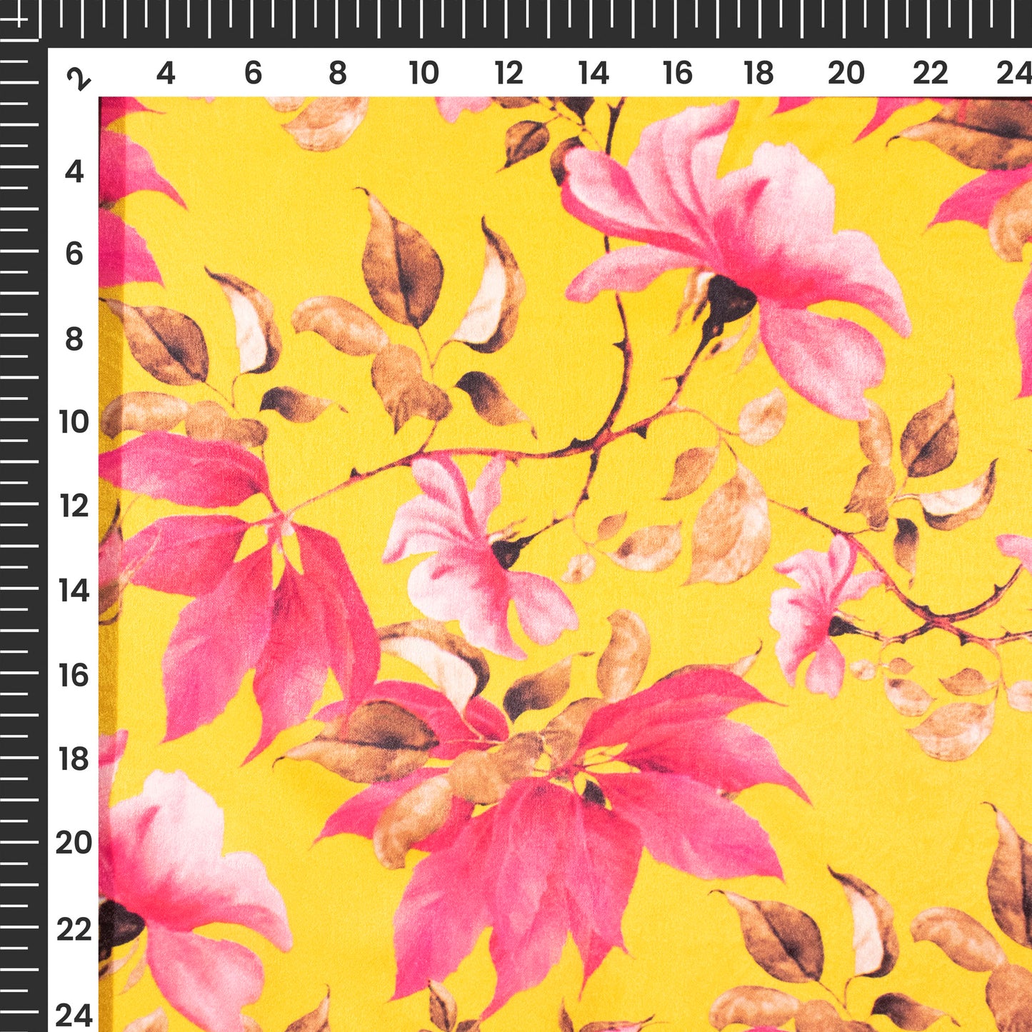 Vintage Floral Magic On Digital Print Lush Satin Fabric