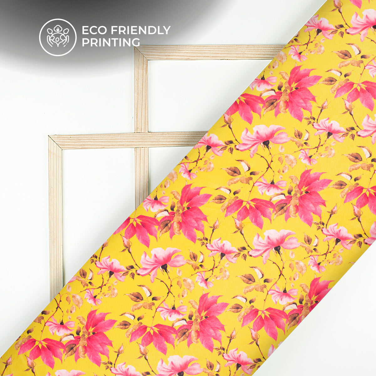 Vintage Floral Magic On Digital Print Lush Satin Fabric