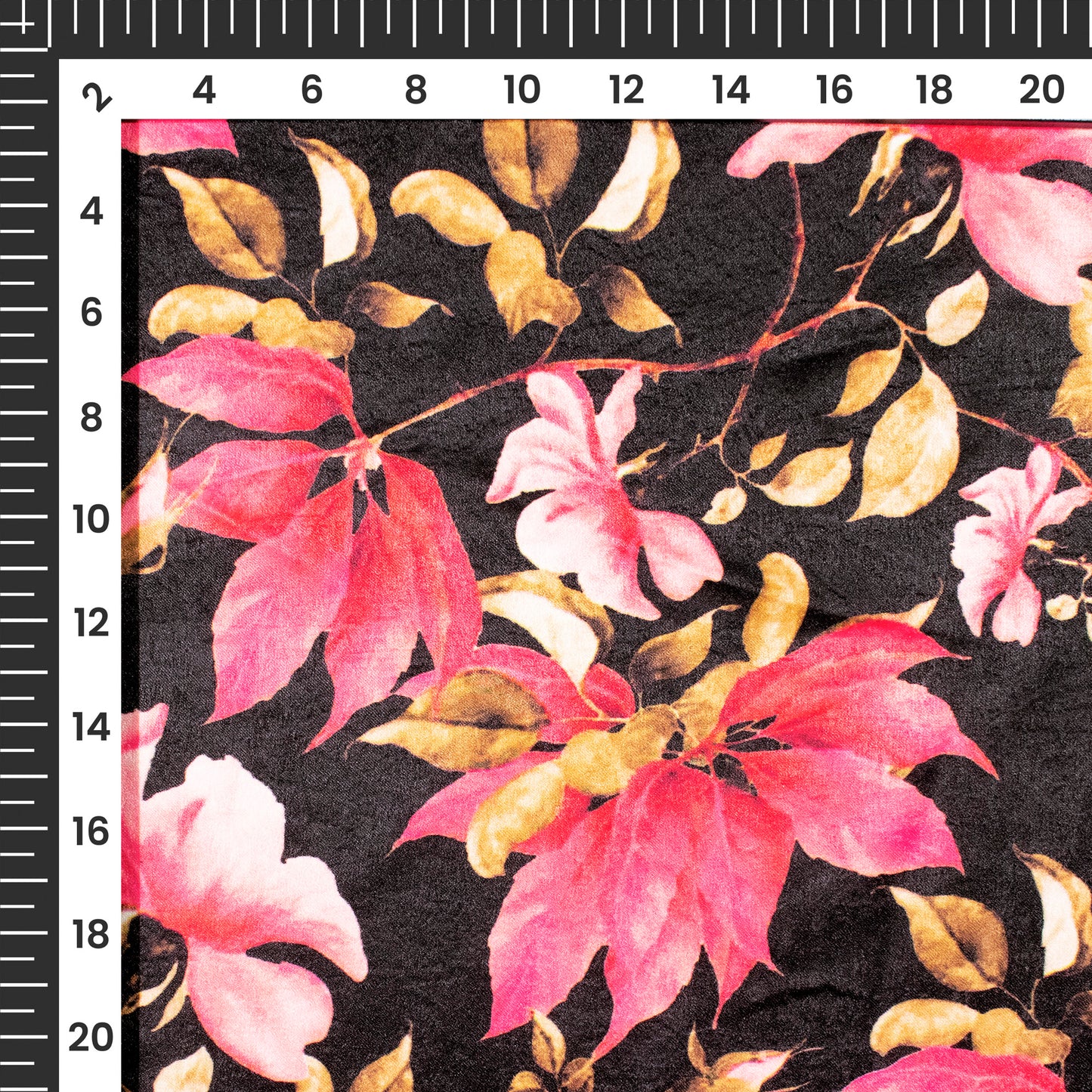 Vintage Floral Magic On Digital Print Lush Satin Fabric
