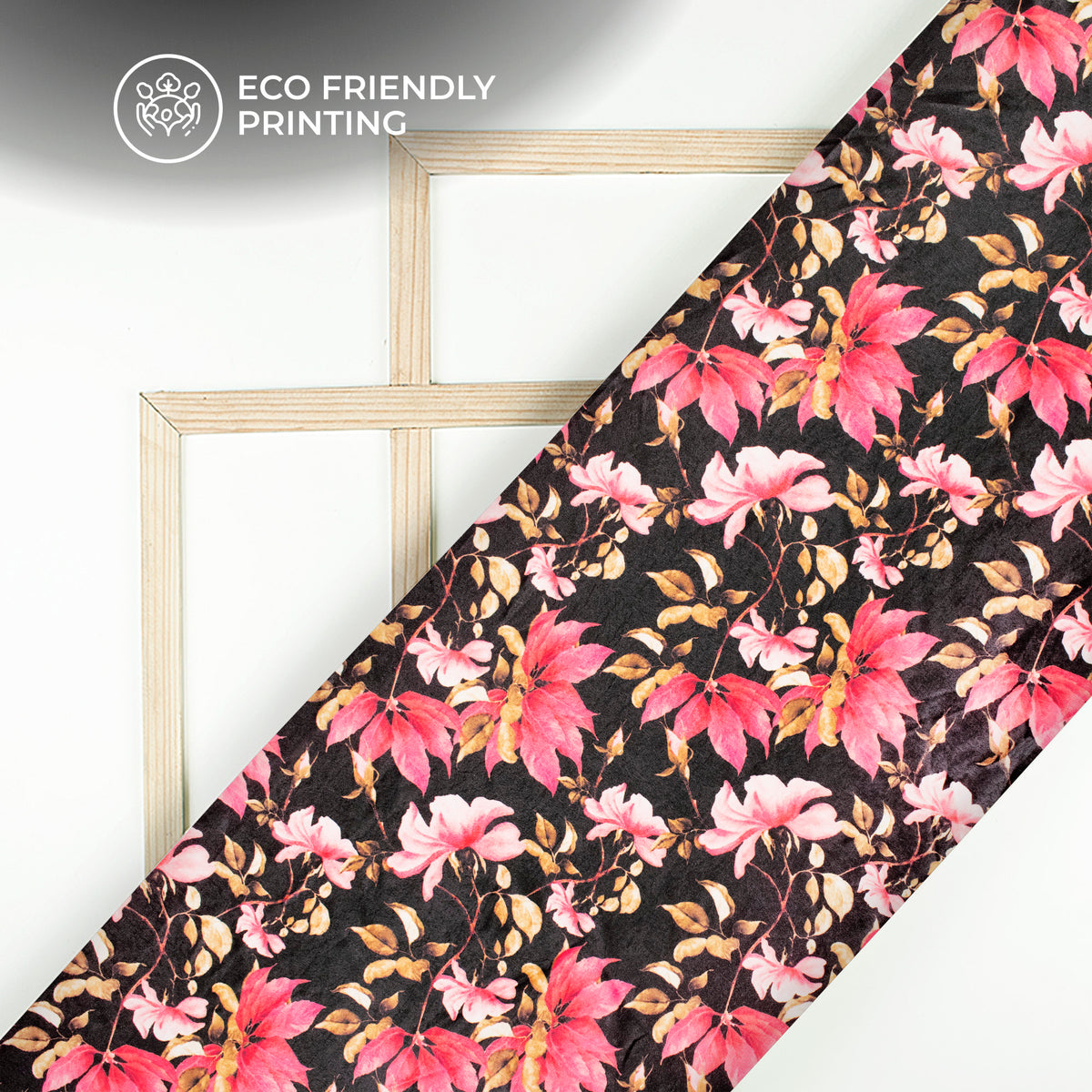 Vintage Floral Magic On Digital Print Lush Satin Fabric