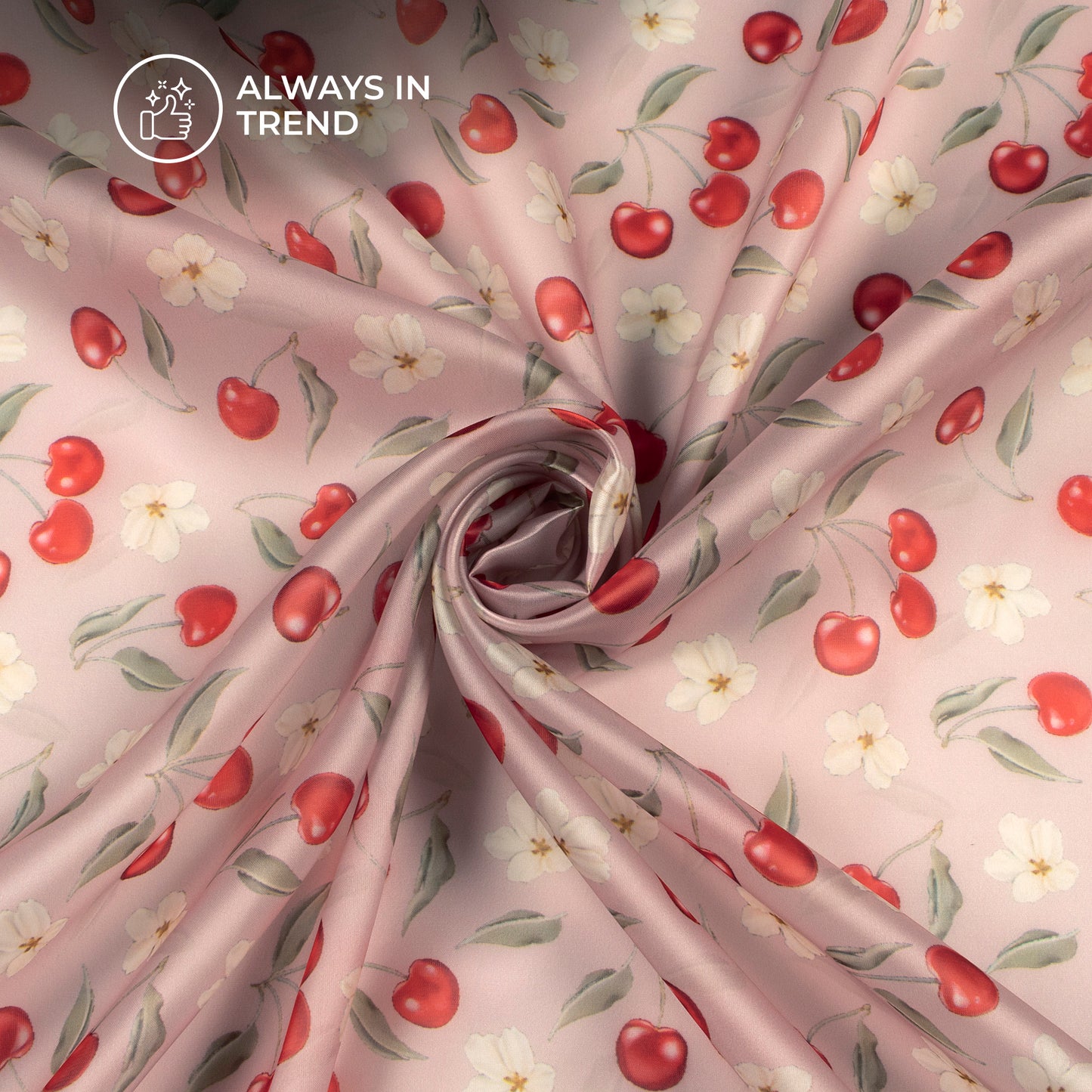 Pastle Salmon Floral Digital Print Organza Satin Fabric