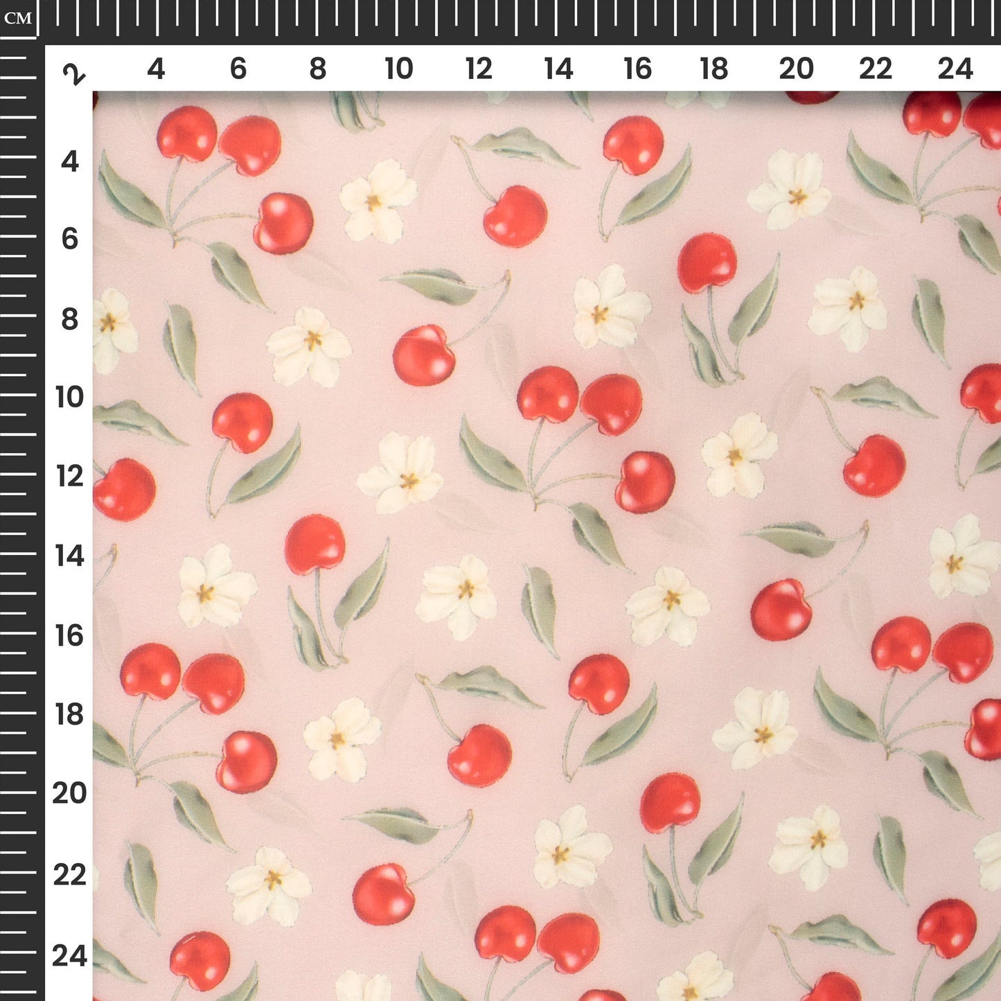 Pastle Salmon Floral Digital Print Organza Satin Fabric
