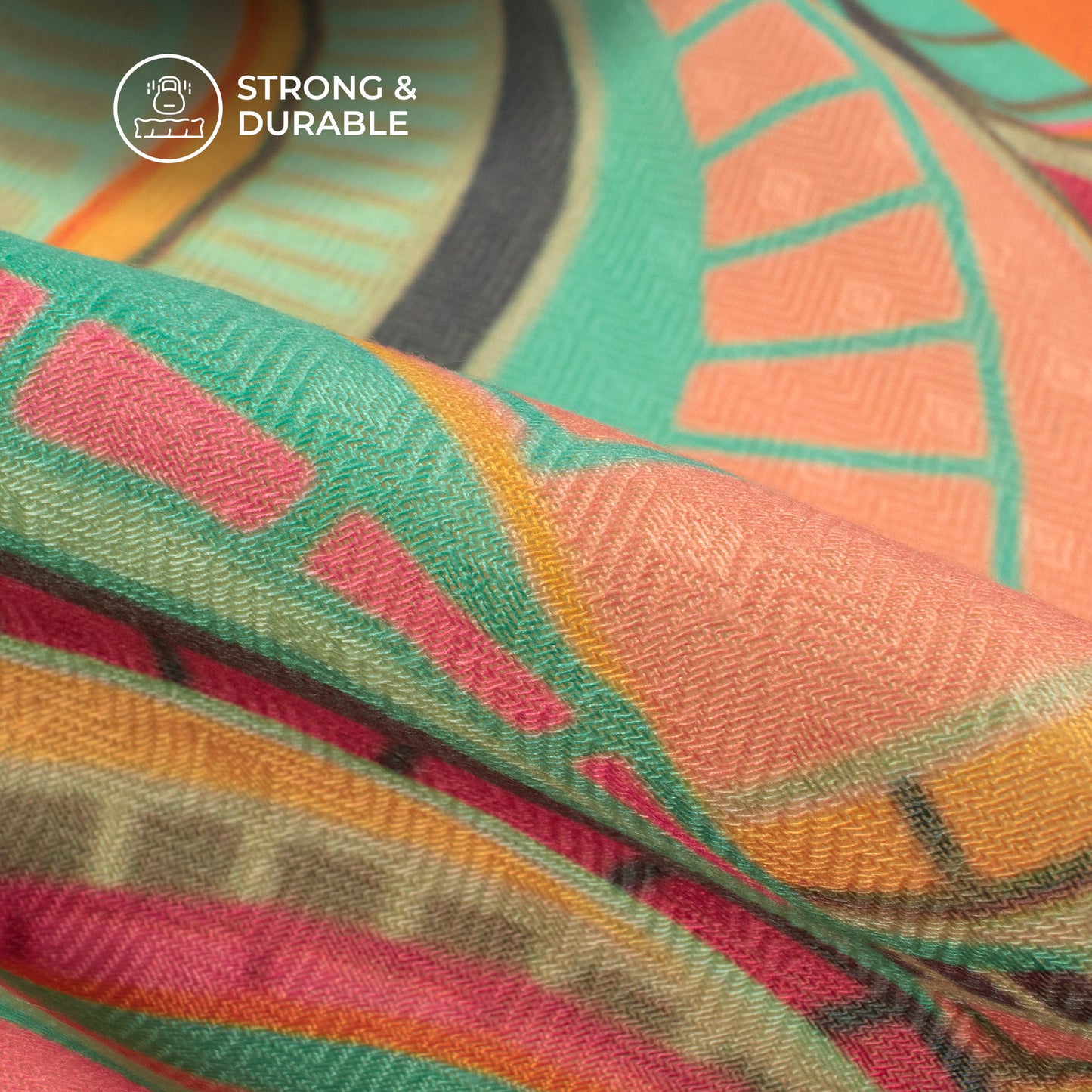 Geometric Digital Print Elegant Blend Pashmina Fabric