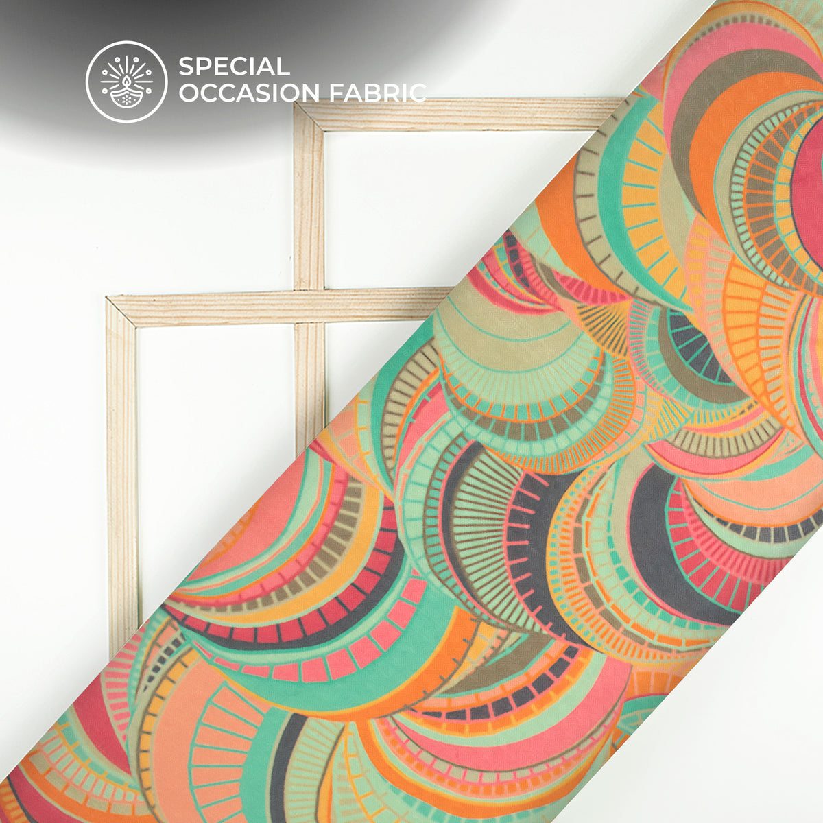 Geometric Digital Print Elegant Blend Pashmina Fabric