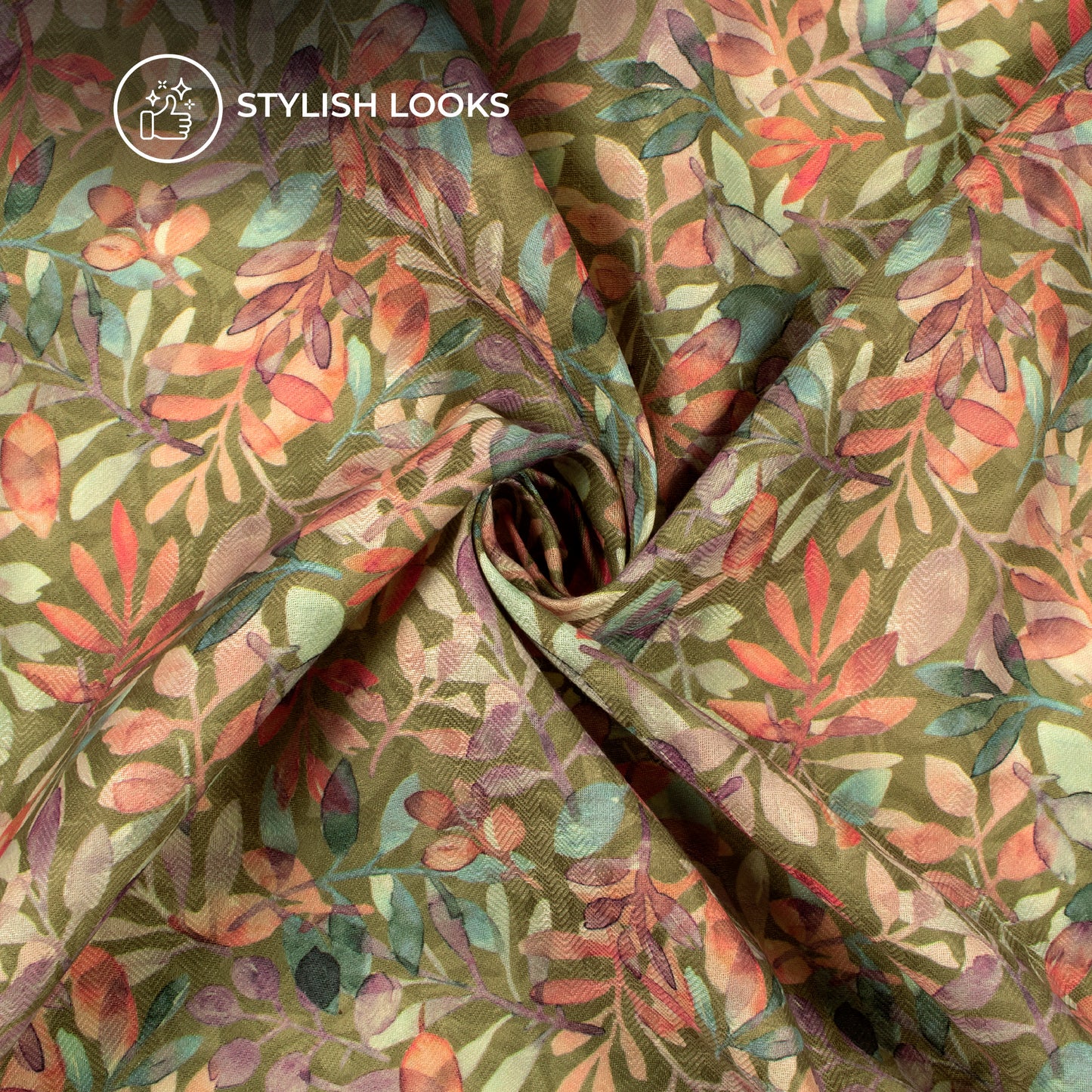 Floral Digital Print Elegant Blend Pashmina Fabric