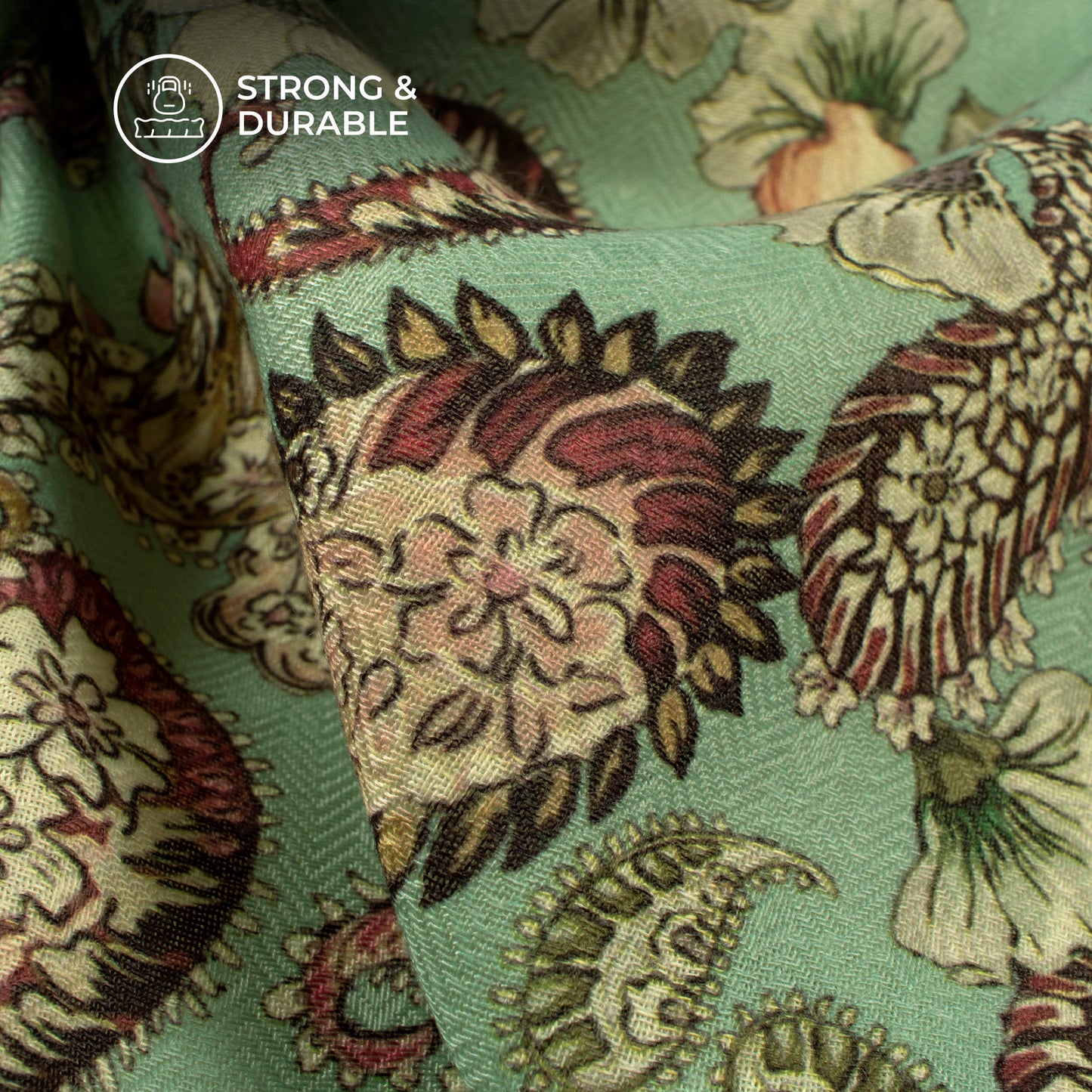 Floral Digital Print Elegant Blend Pashmina Fabric