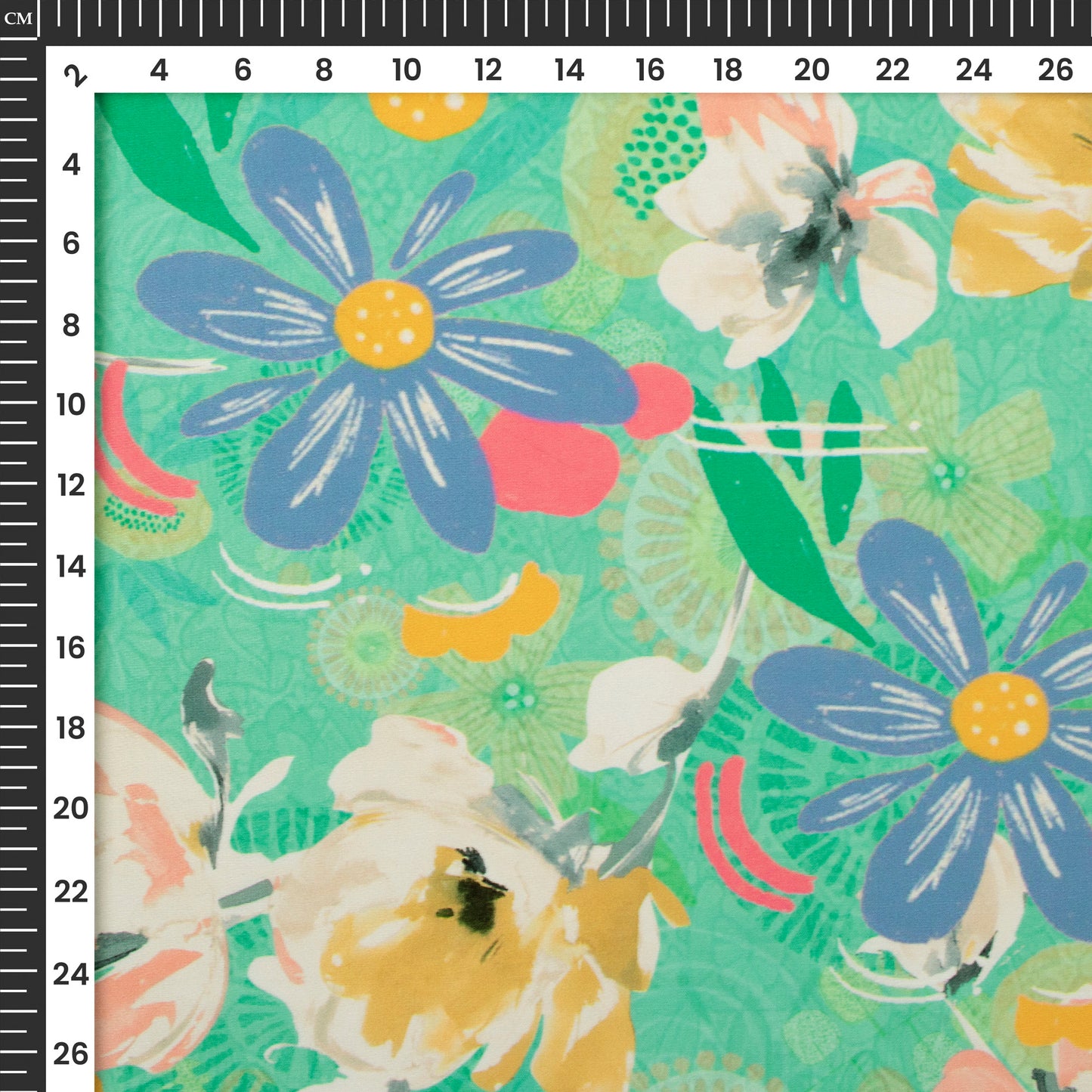 Trendy Abstract Floral Digital Print Muslin Fabric