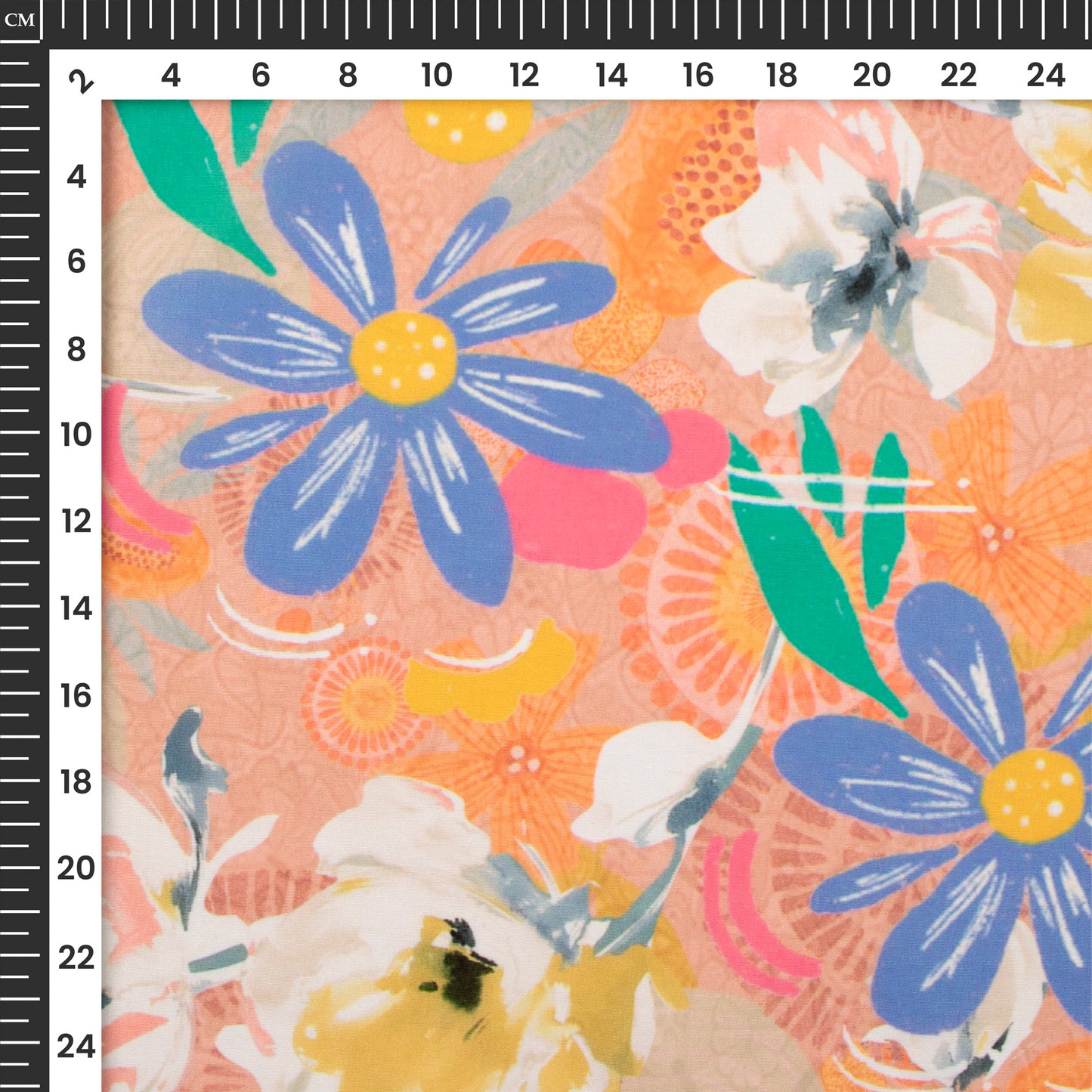 Trendy Abstract Floral Digital Print Muslin Fabric