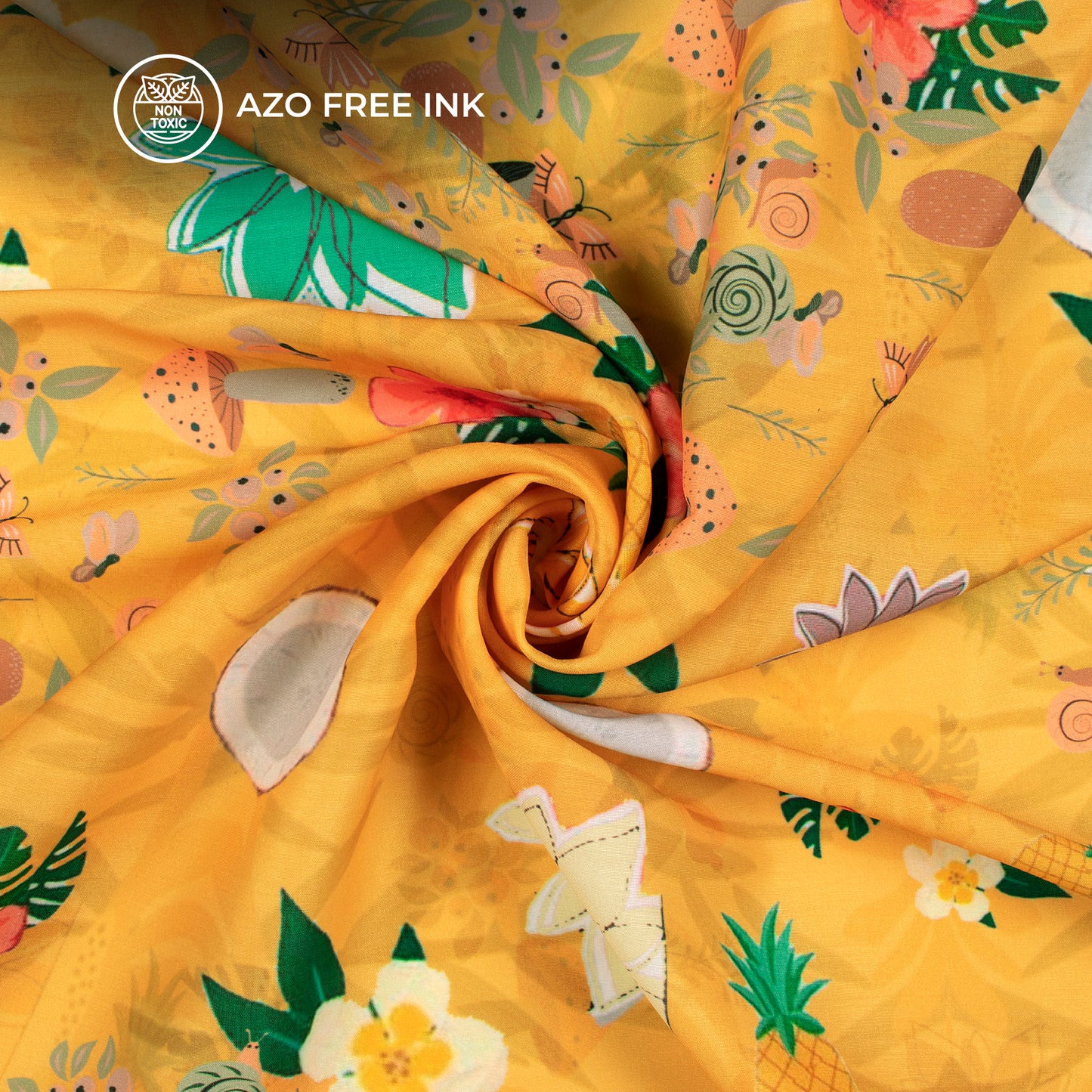 Bestselling Abstract Floral Digital Print Poly Muslin Fabric