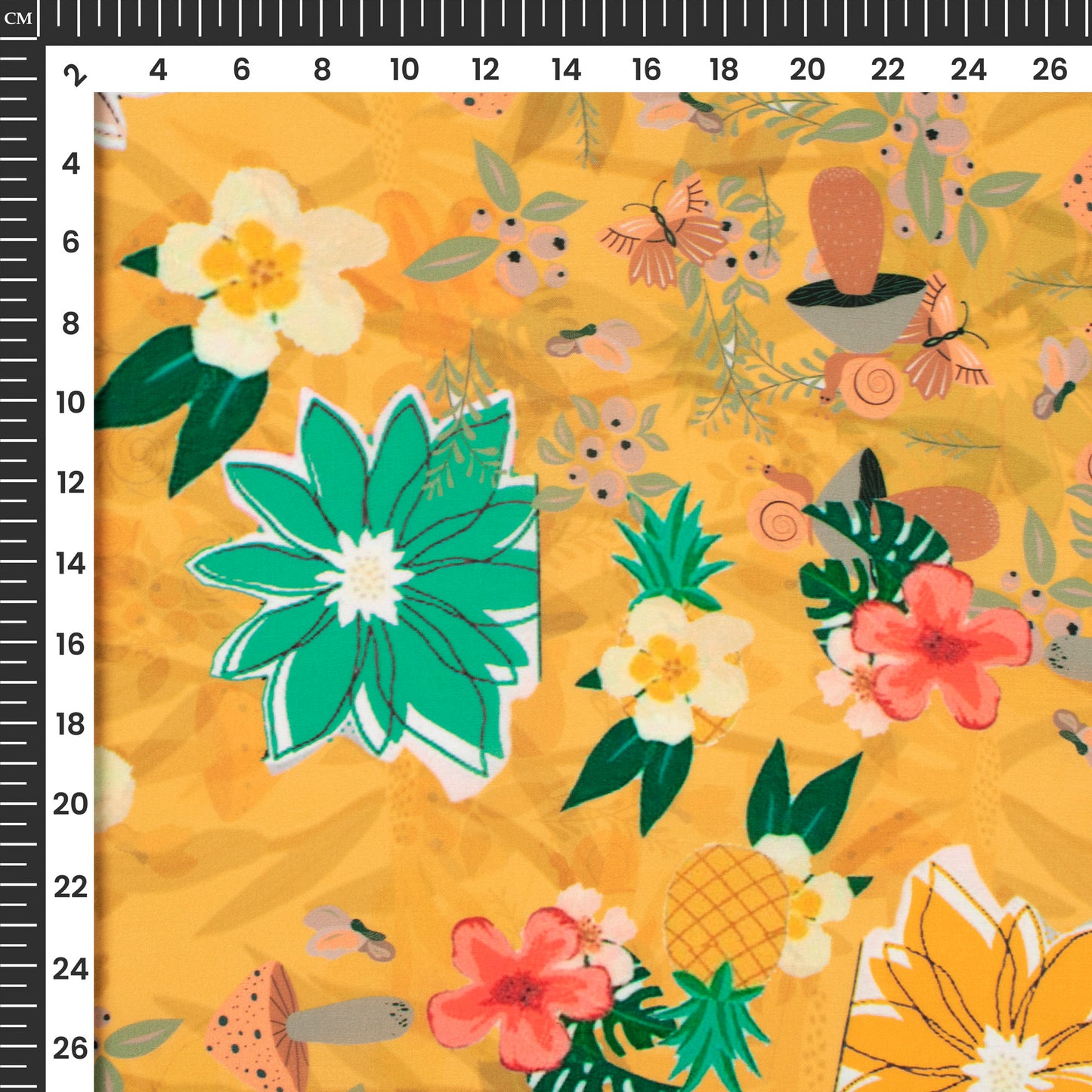 Bestselling Abstract Floral Digital Print Poly Muslin Fabric