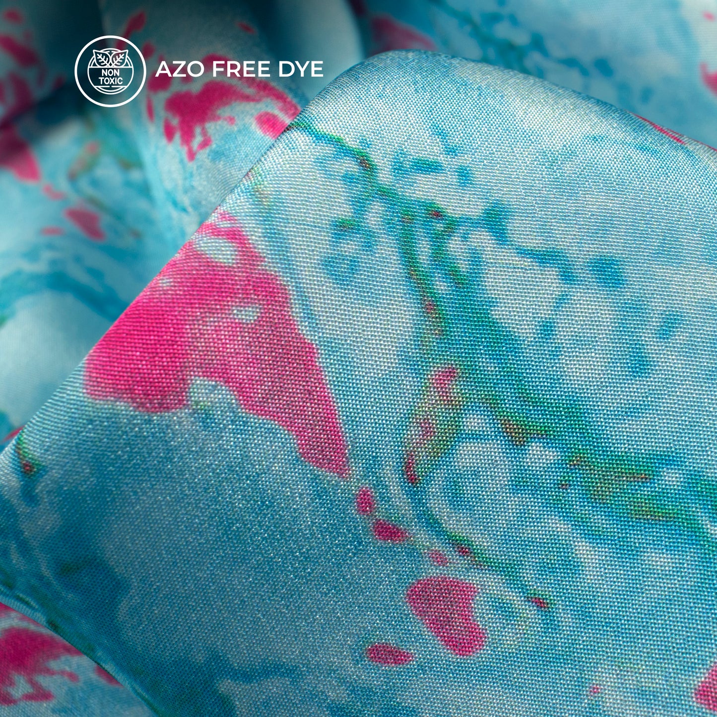 Lovely Blue Marble Digital Print Versatile Crepe Silk Fabric