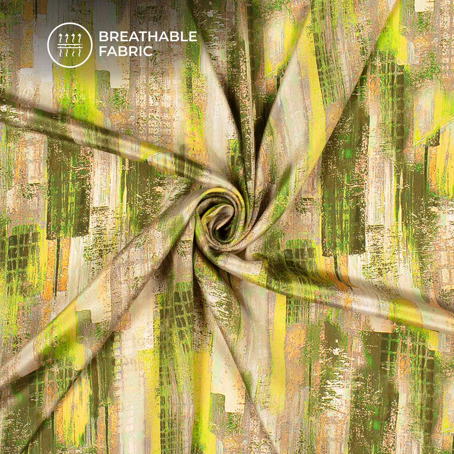 Popular Abstract Digital Print Versatile Crepe Silk Fabric