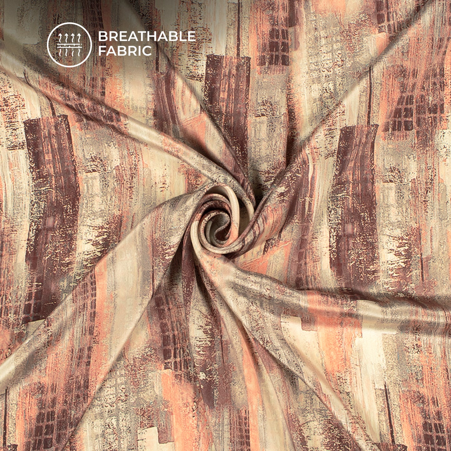 Popular Abstract Digital Print Versatile Crepe Silk Fabric