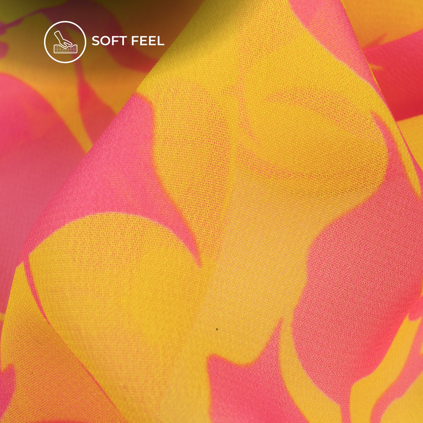 Vibrant Floral Digital Print Lightweight Georgette Fabric