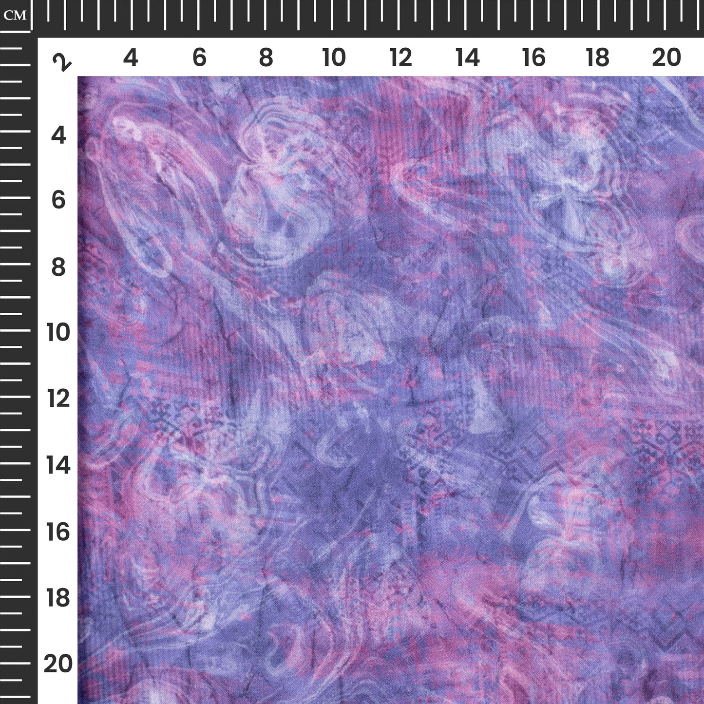 Violet Abstract Tye And Dye Digital Print Georgette Satin Fabric
