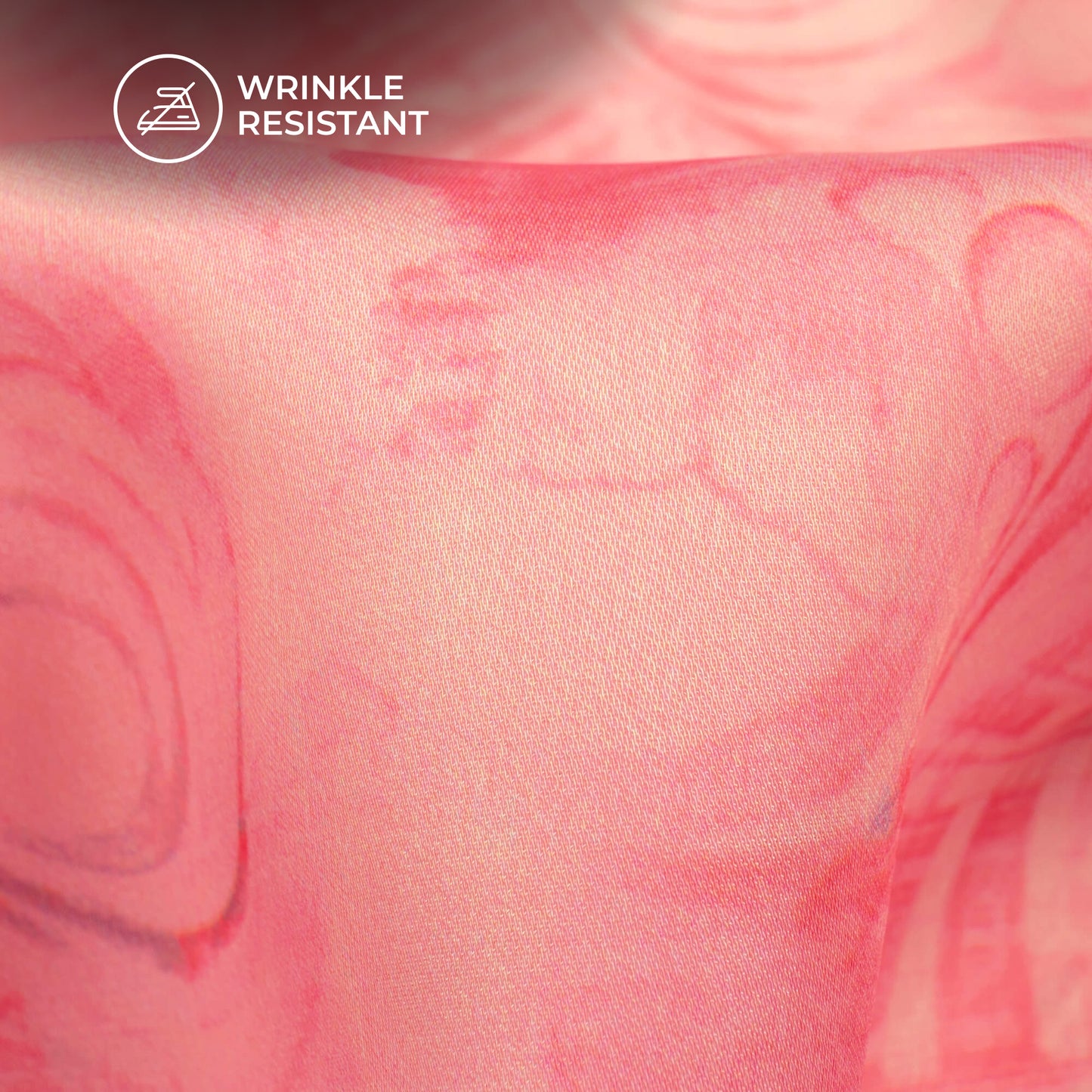 Pink Floral Digital Print Imported Satin Fabric