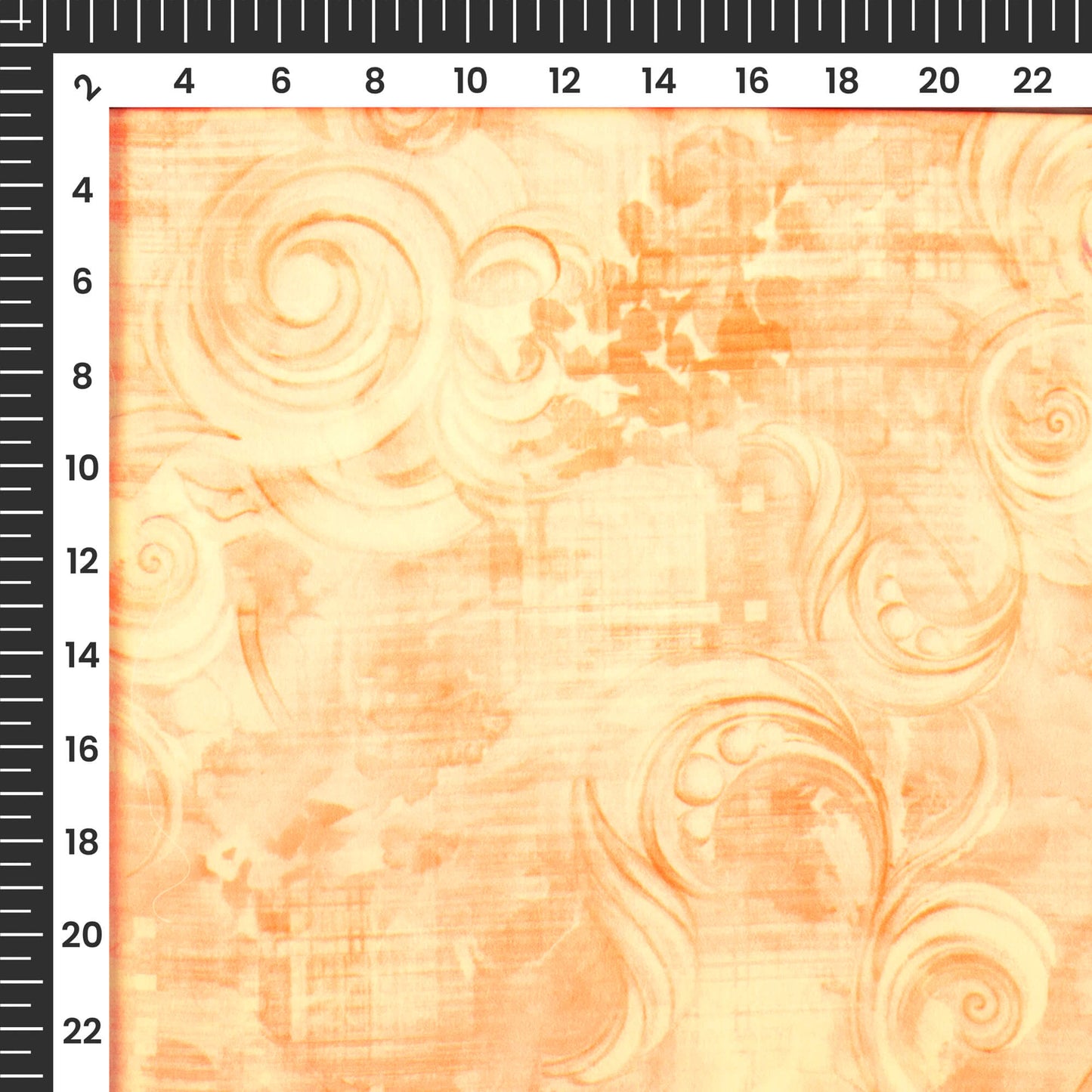 Pastel Peach Floral Digital Print Imported Satin Fabric