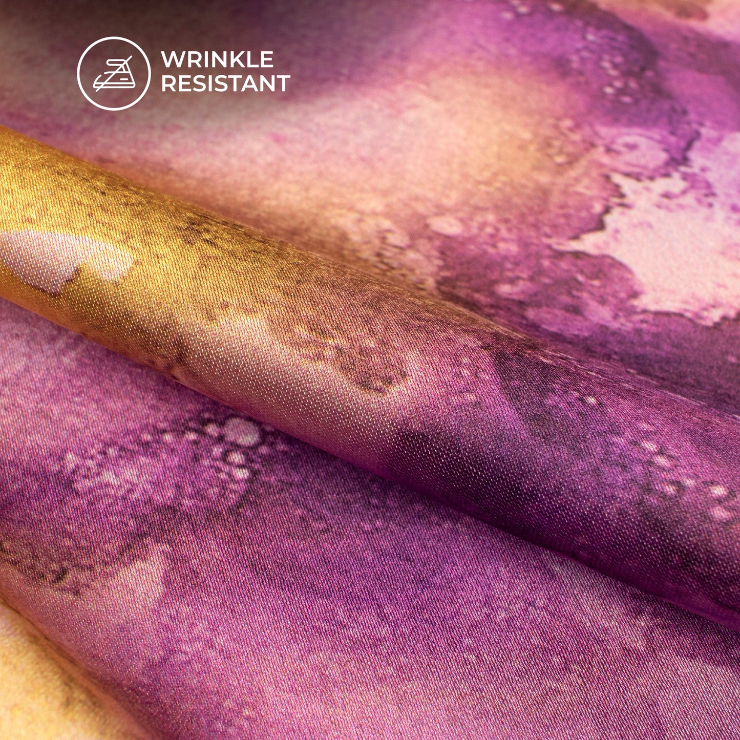 Mauve Purple Tye And Dye Digital Print Japan Satin Fabric
